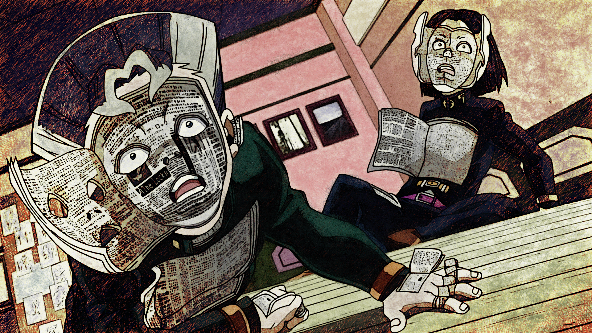 Koichi Hirose and Rohan Kishibe from JoJo's Bizarre Adventure HD Wallpaper