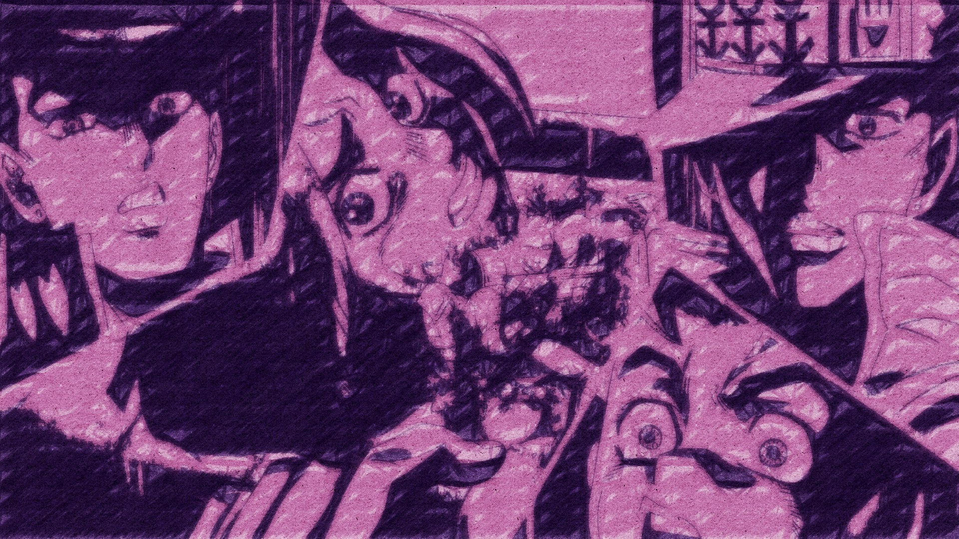 Koichi Hirose and companions from JoJo's Bizarre Adventure HD Wallpaper