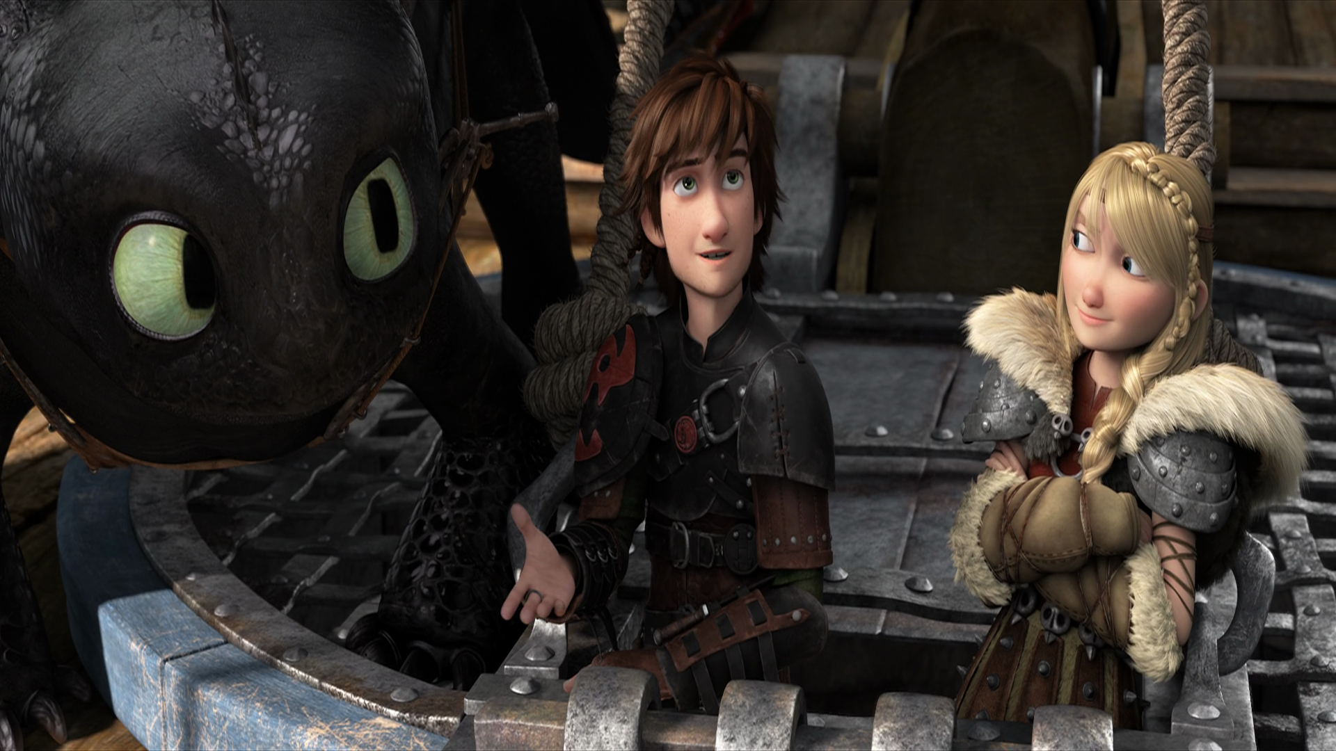 Astrid and Hiccup with Toothless from How to Train Your Dragon HD Wallpaper