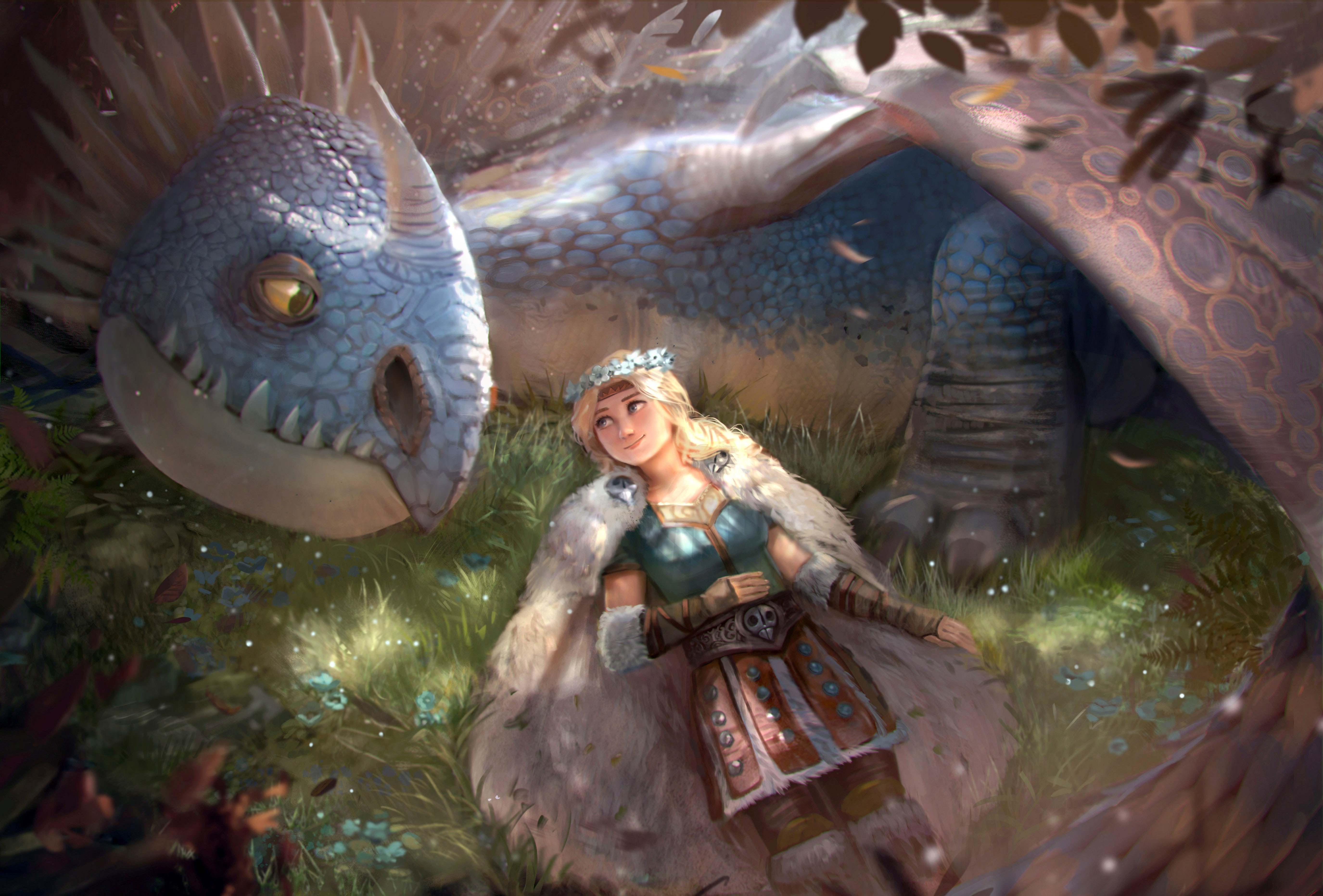 Astrid and Stormfly from How to Train Your Dragon HD Wallpaper