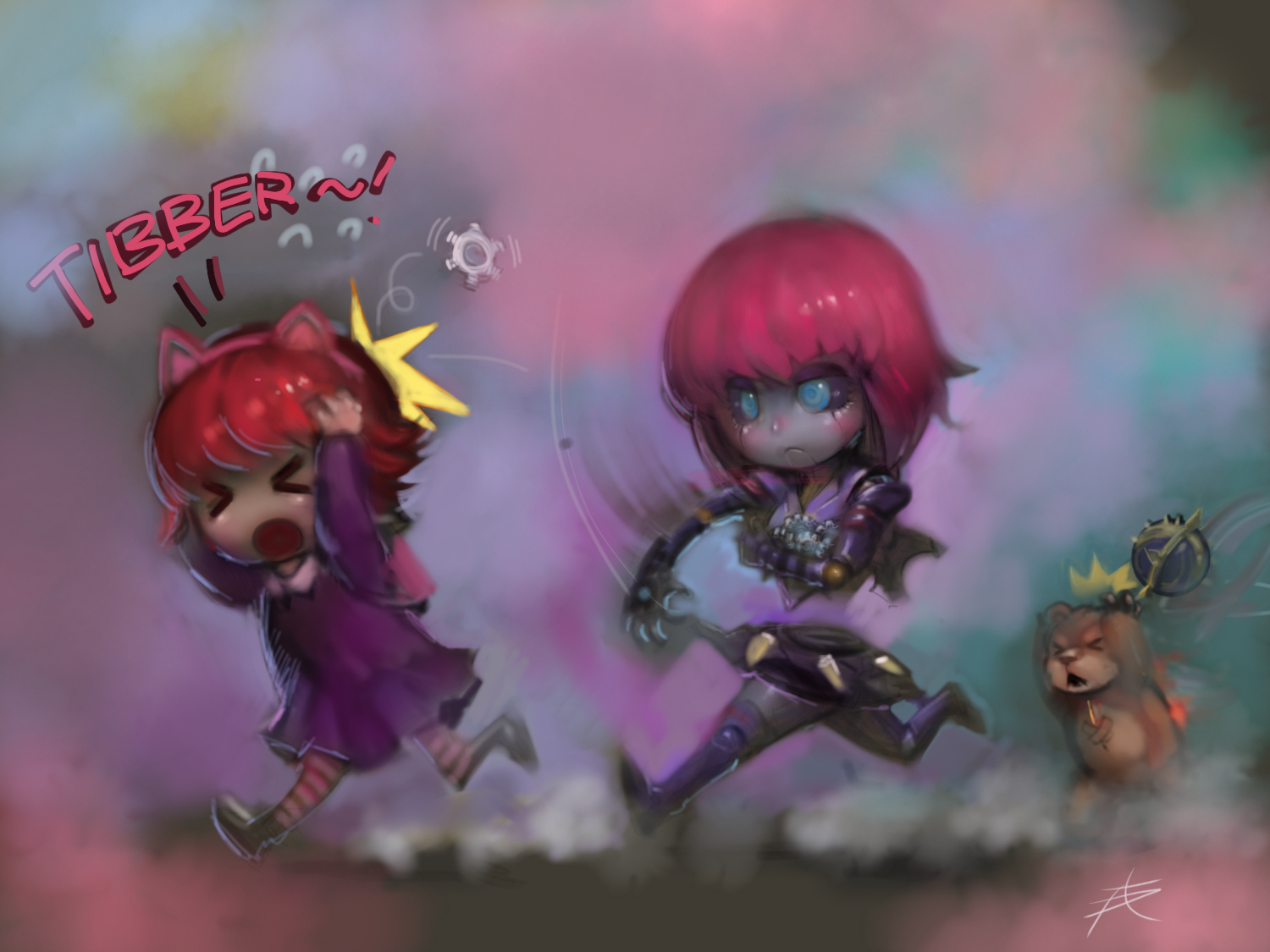 Annie from League of Legends with Tibbers HD Wallpaper