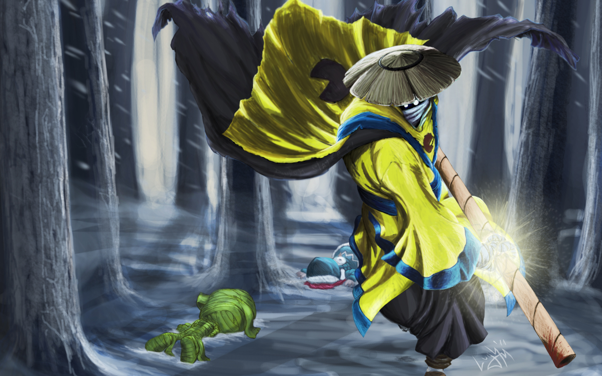 Annie from League of Legends in a snowy forest HD Wallpaper
