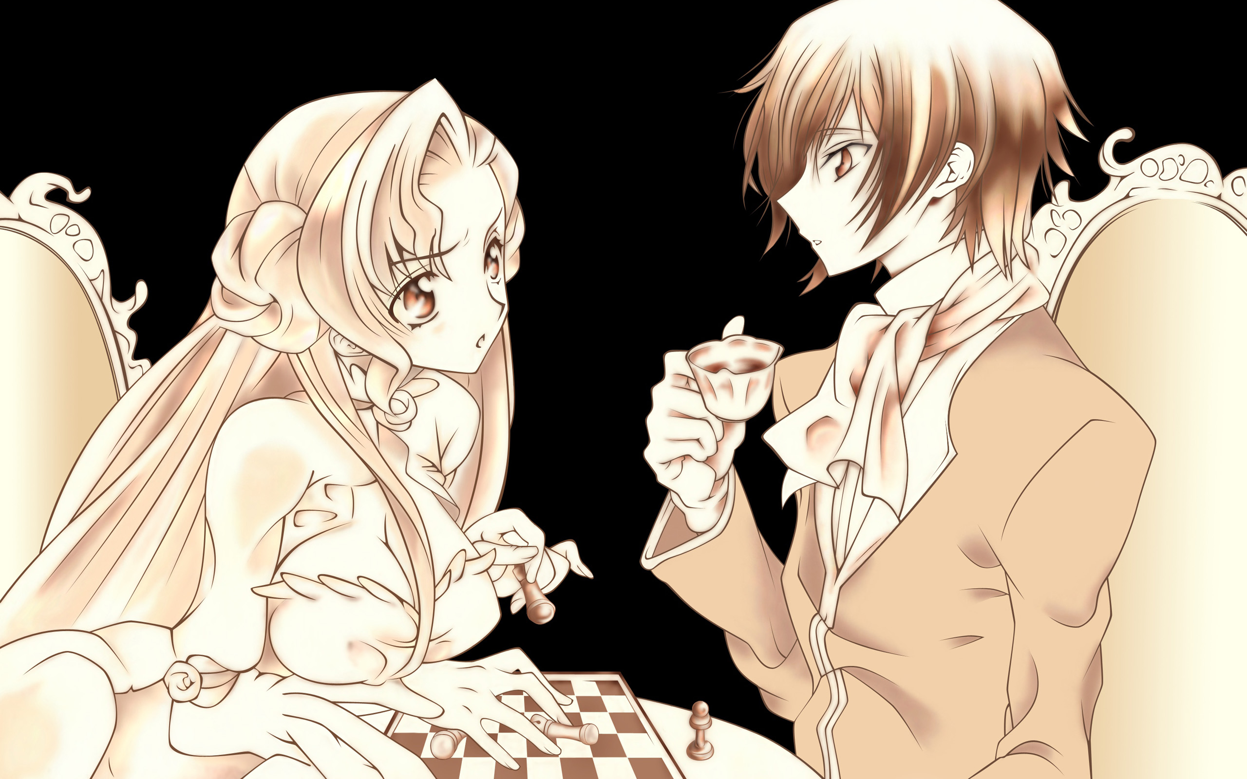 Euphemia Li Britannia playing chess HD Wallpaper