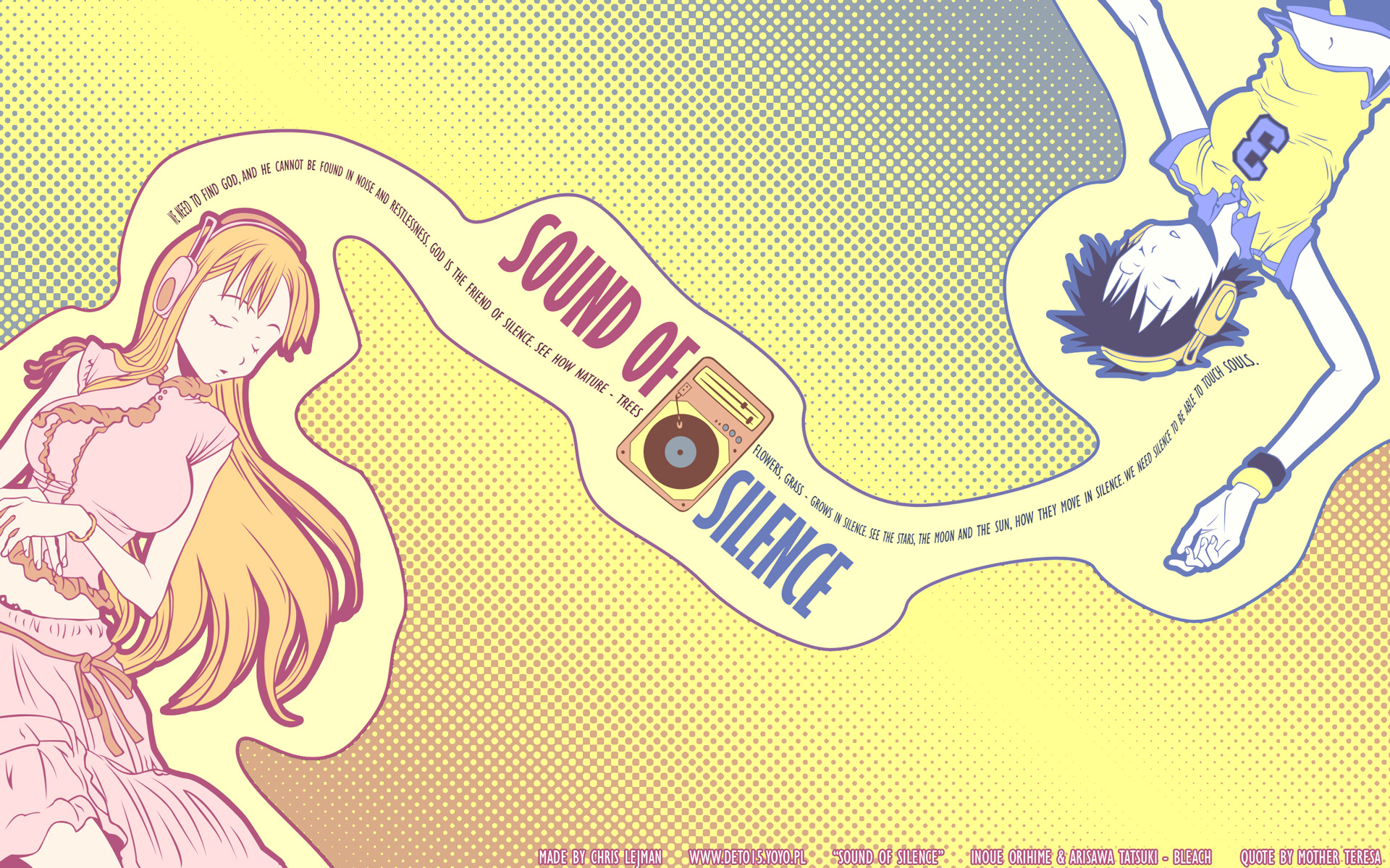 Sound of Silence Anime Girls with Headphones HD Wallpaper