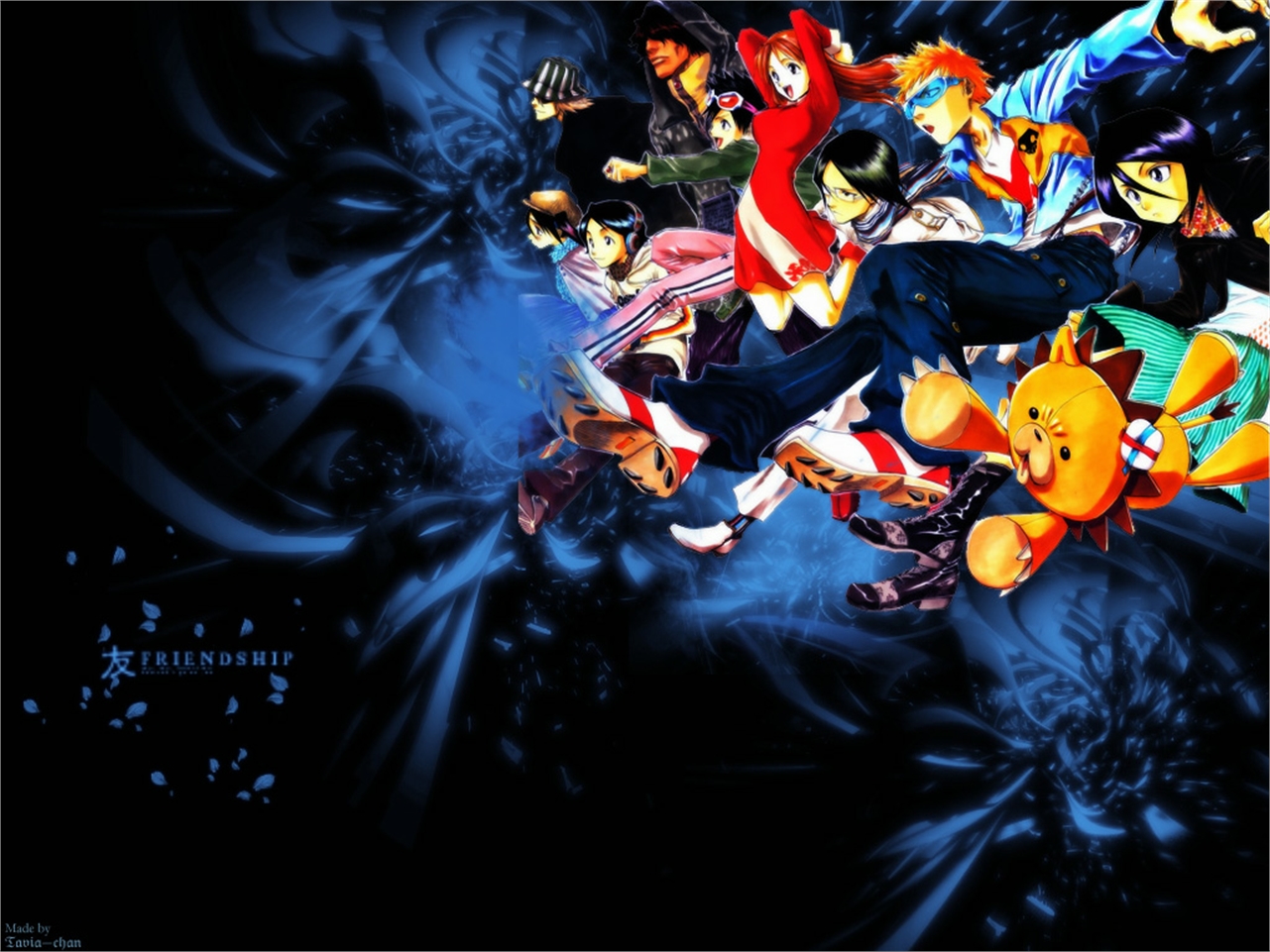 Group of characters from Bleach with Kon HD Wallpaper