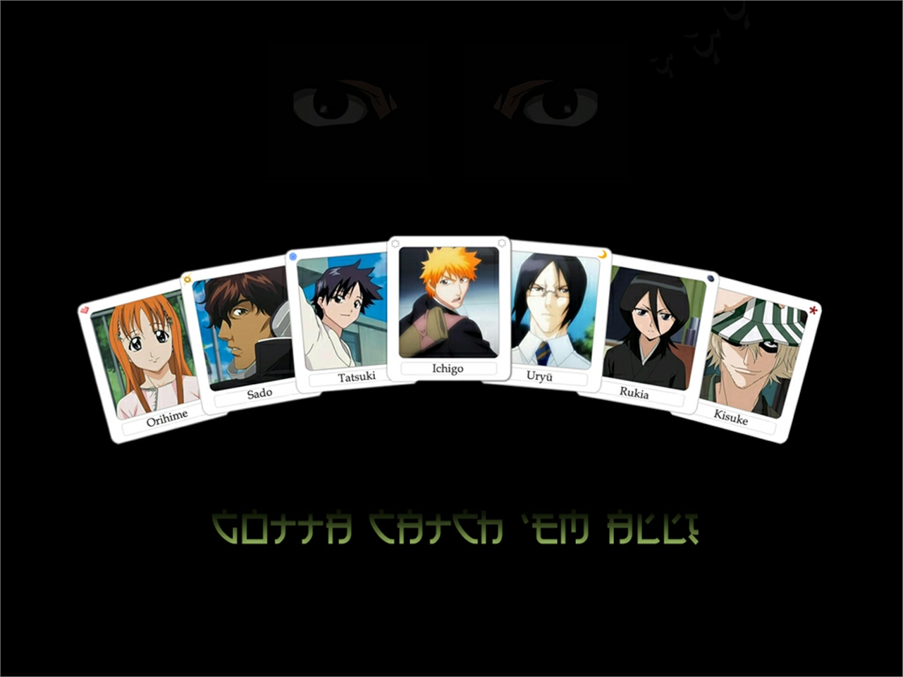 Bleach characters Orihime, Sado, Tatsuki, Ichigo, Uryu, Rukia, and Kisuke HD Wallpaper