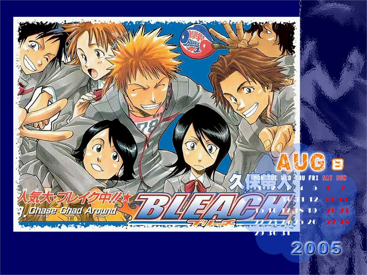 Bleach characters August 2005 calendar HD Wallpaper