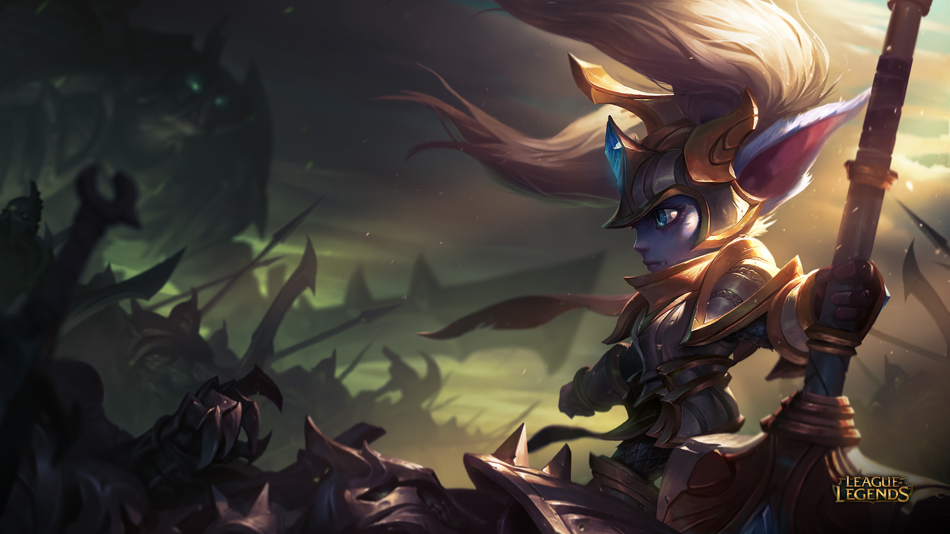 Poppy from League of Legends in battle HD Wallpaper