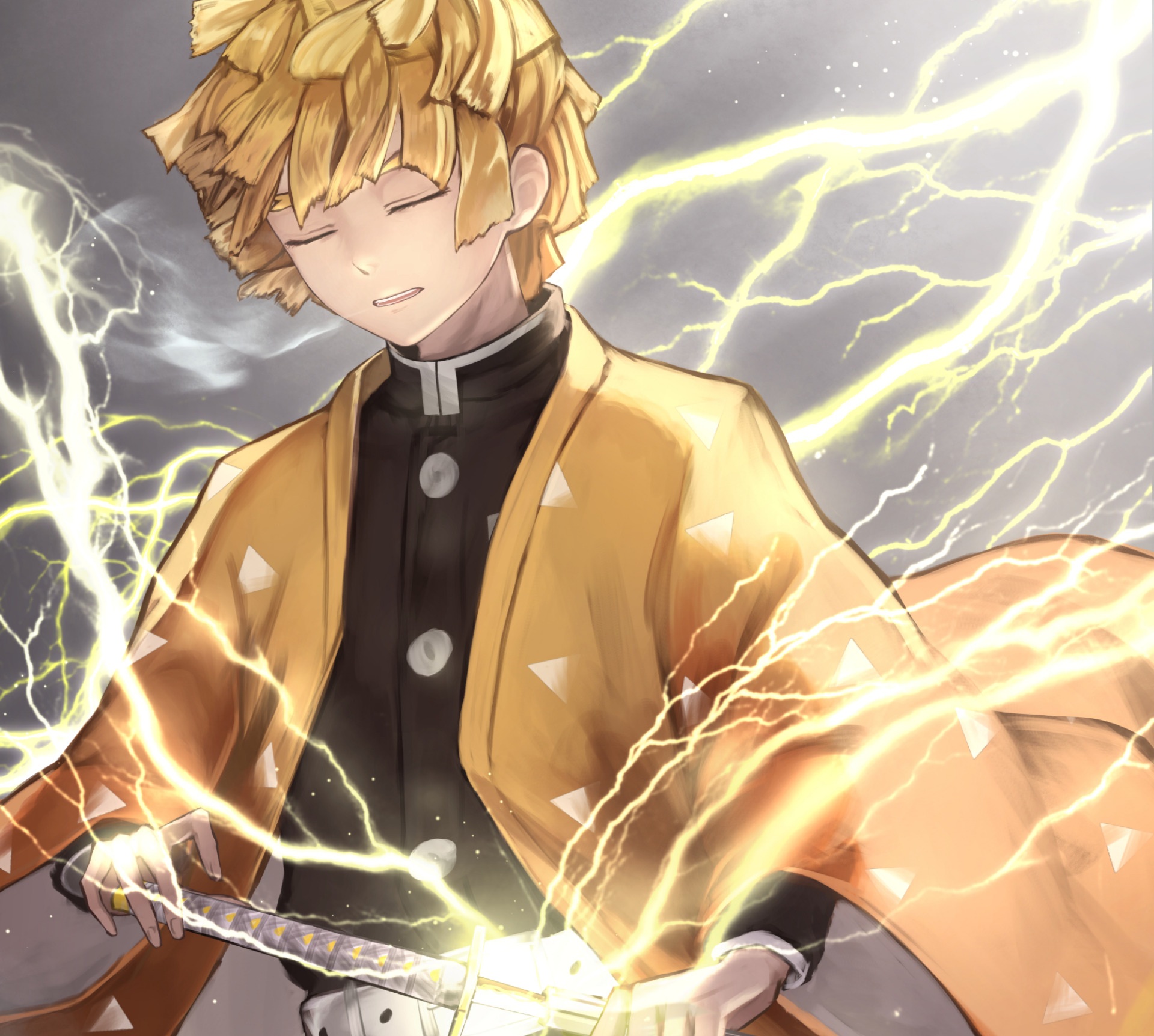 Zenitsu Agatsuma from Demon Slayer HD Wallpaper