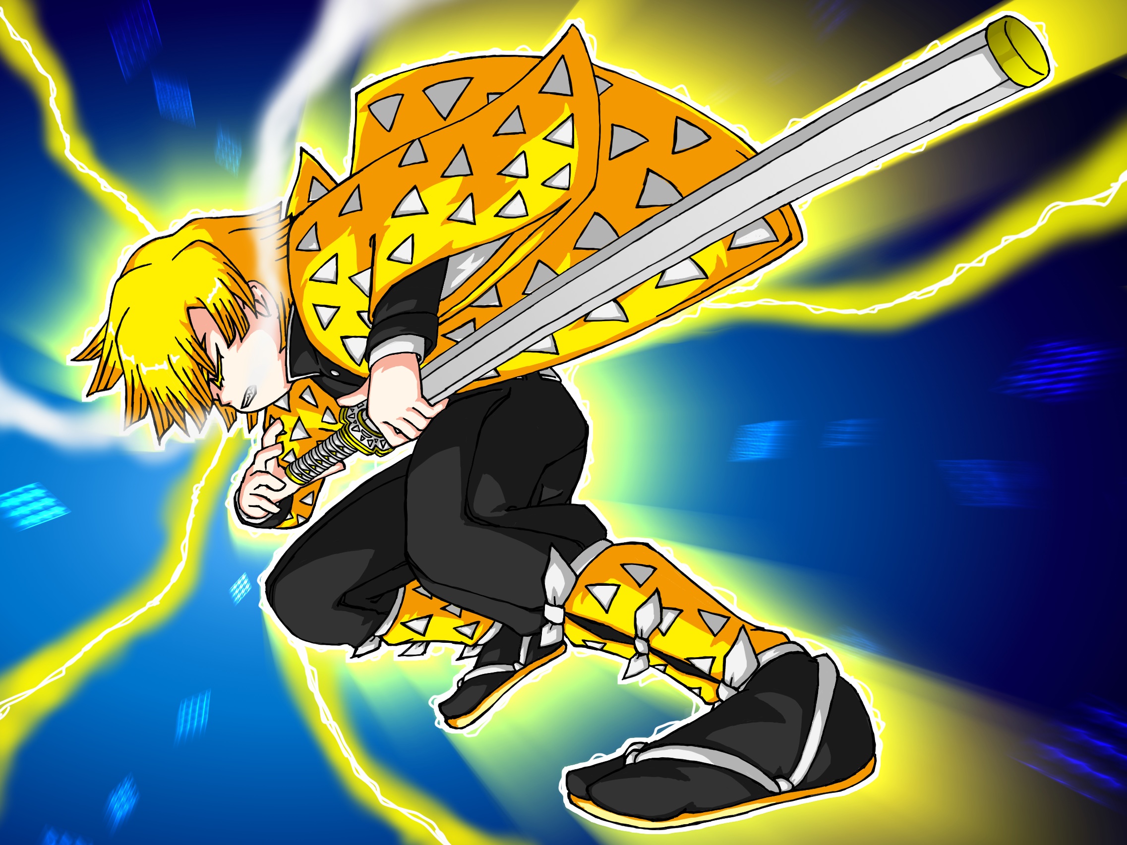 Zenitsu Agatsuma from Demon Slayer HD Wallpaper