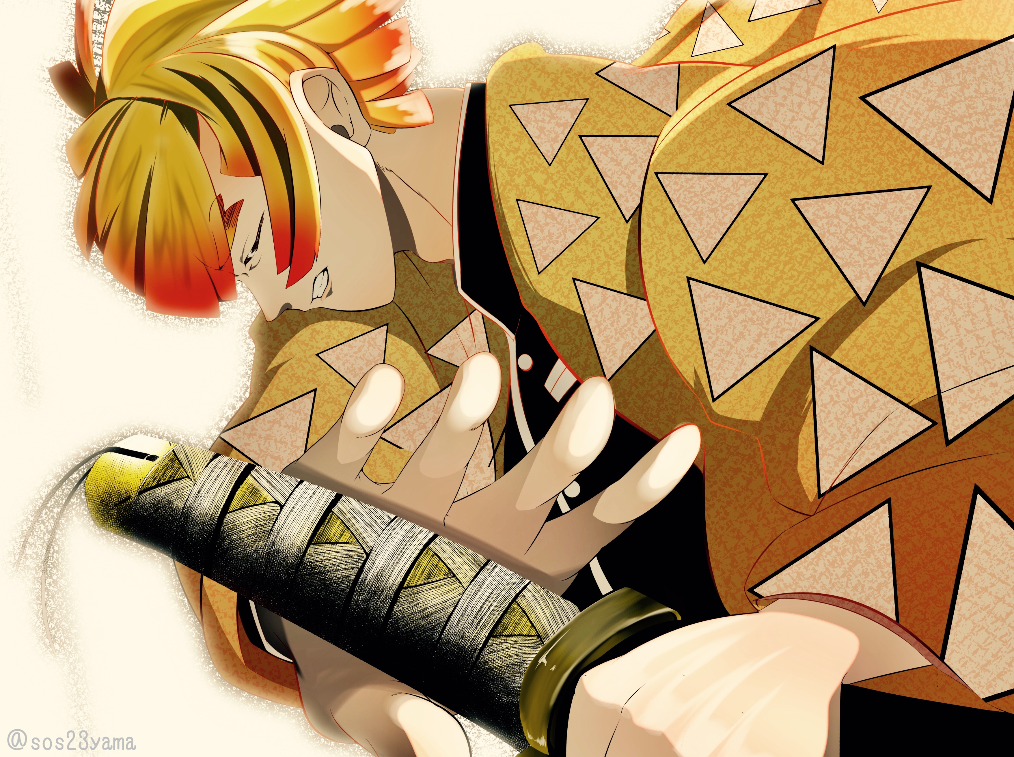 Zenitsu Agatsuma from Demon Slayer HD Wallpaper