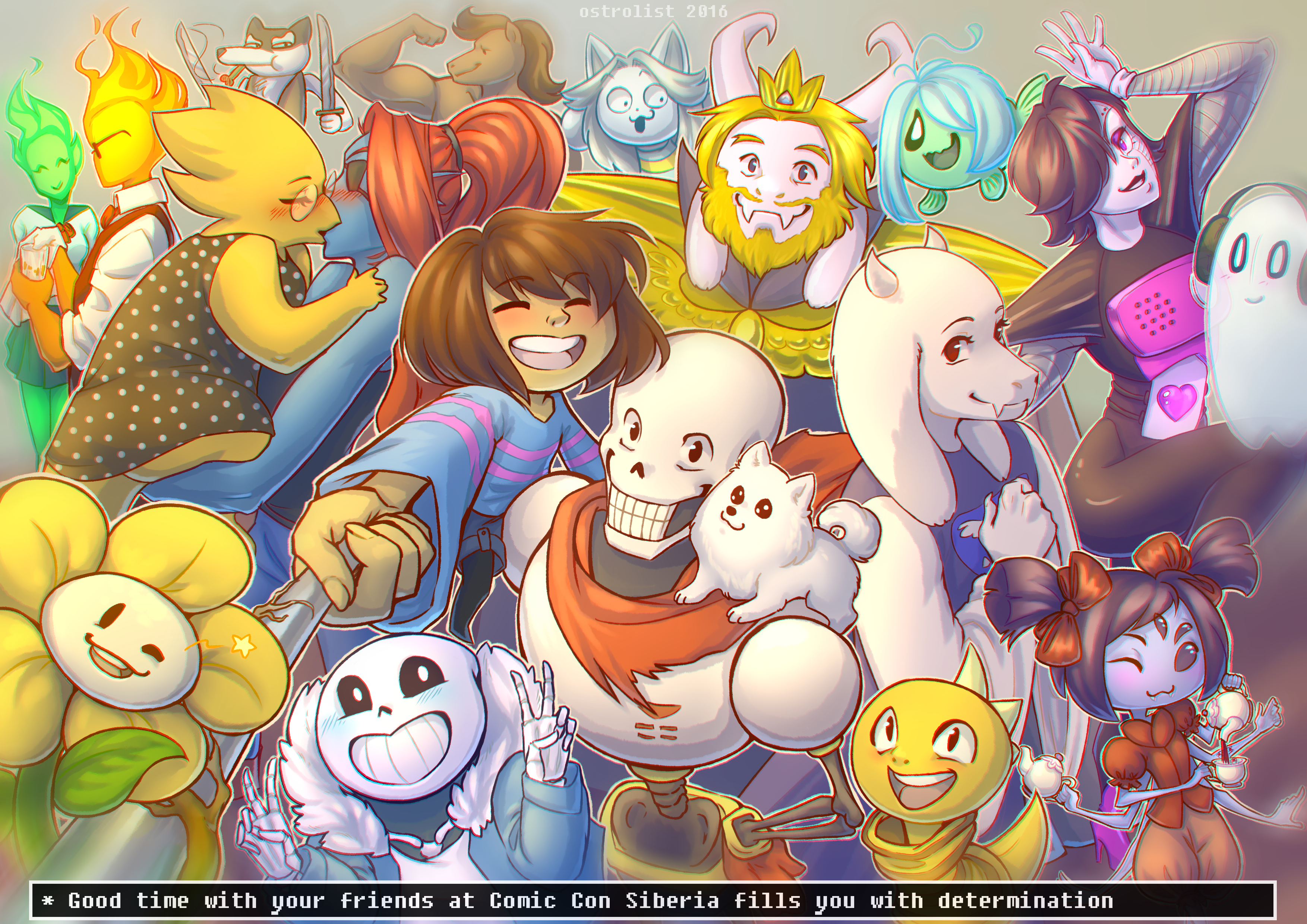 Undertale characters at Comic Con Siberia HD Wallpaper