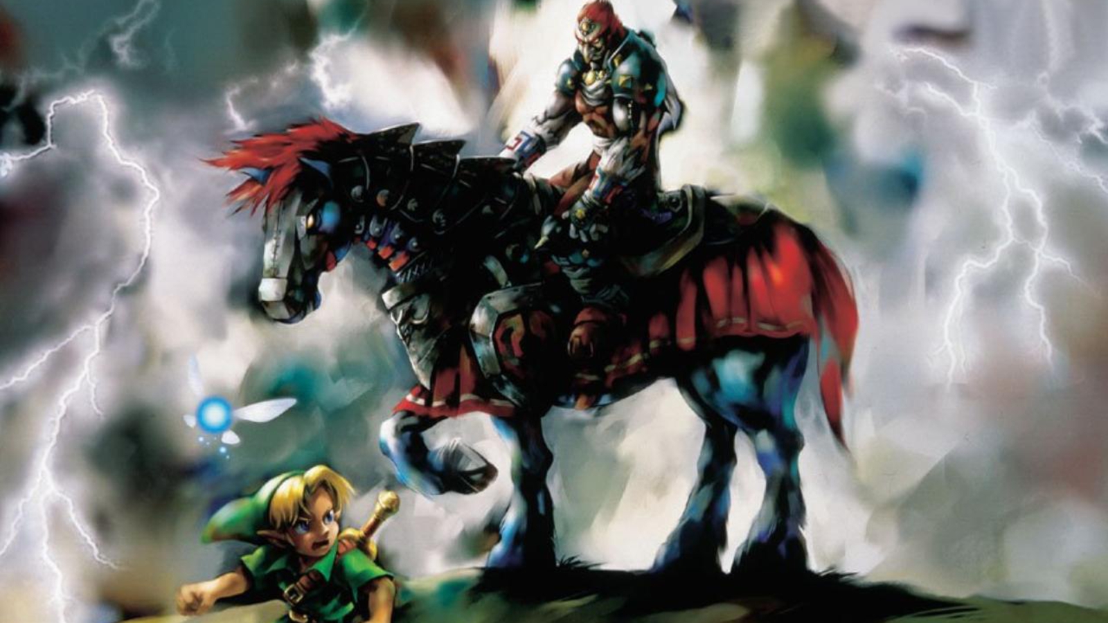Ganondorf on horseback with Link and Navi from The Legend of Zelda HD Wallpaper