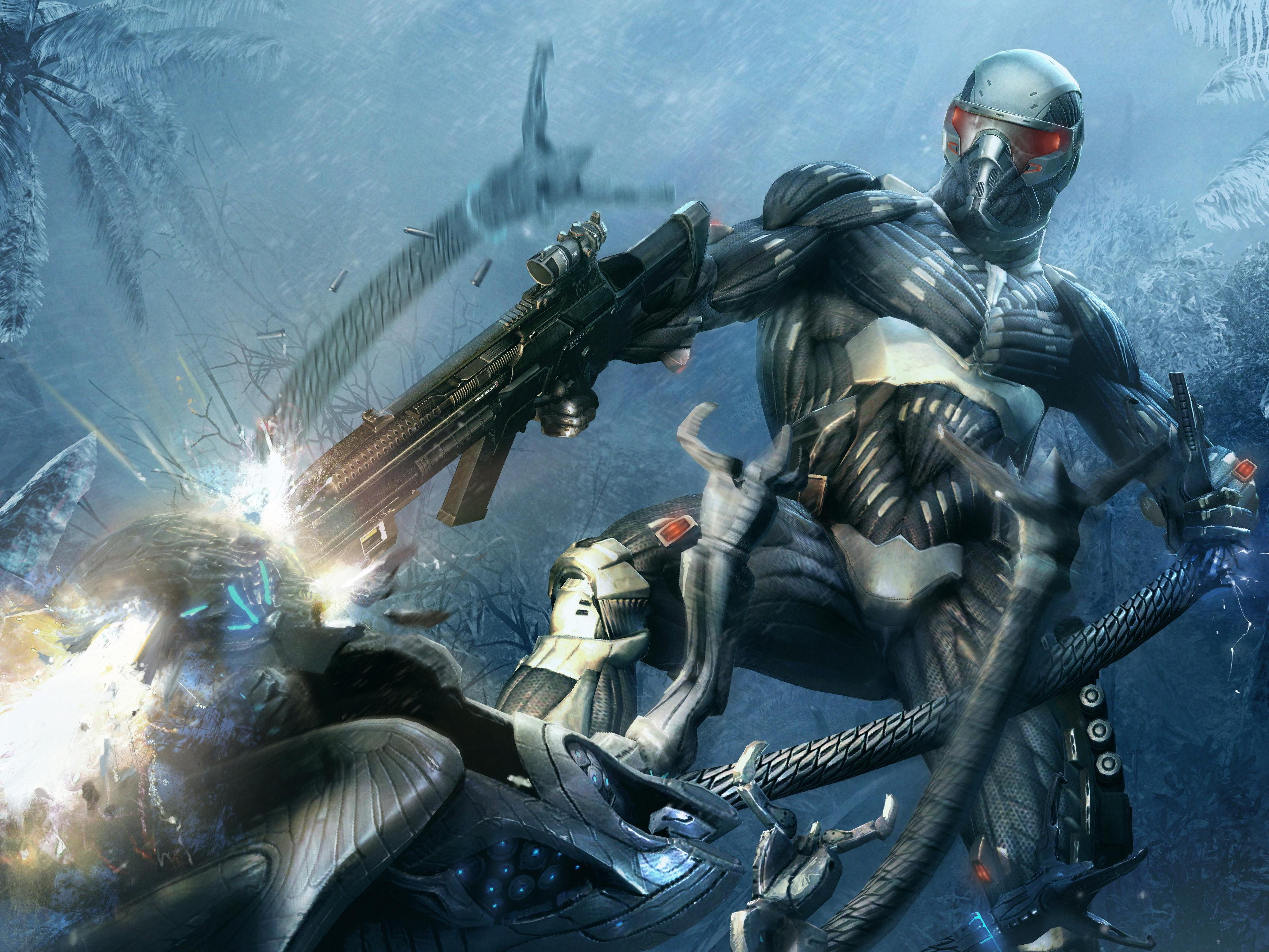 Prophet from Crysis in combat HD Wallpaper