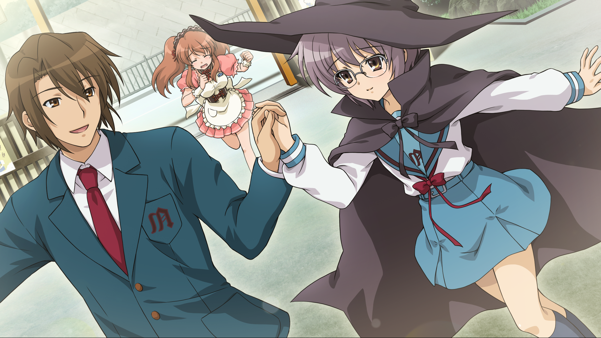 Itsuki Koizumi and two girls HD Wallpaper
