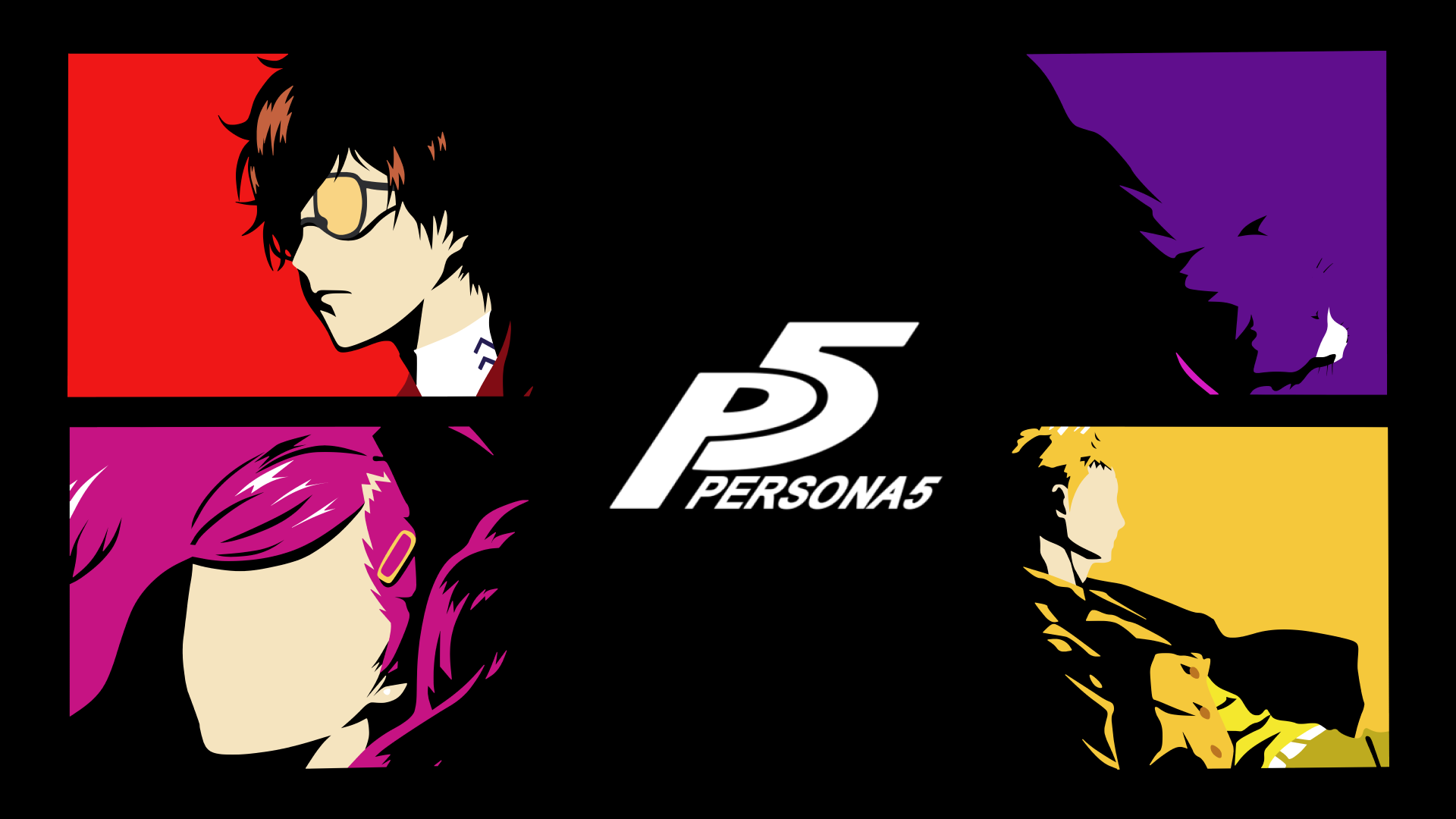Persona 5 Characters and Logo HD Wallpaper