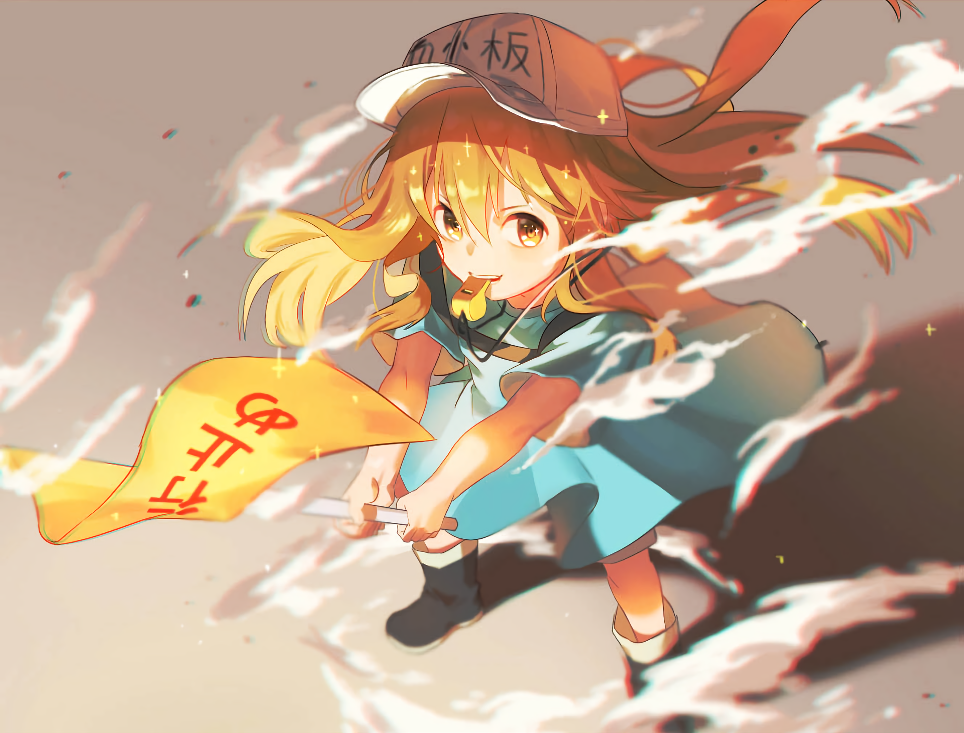 Platelet from Cells at Work! holding a flag HD Wallpaper