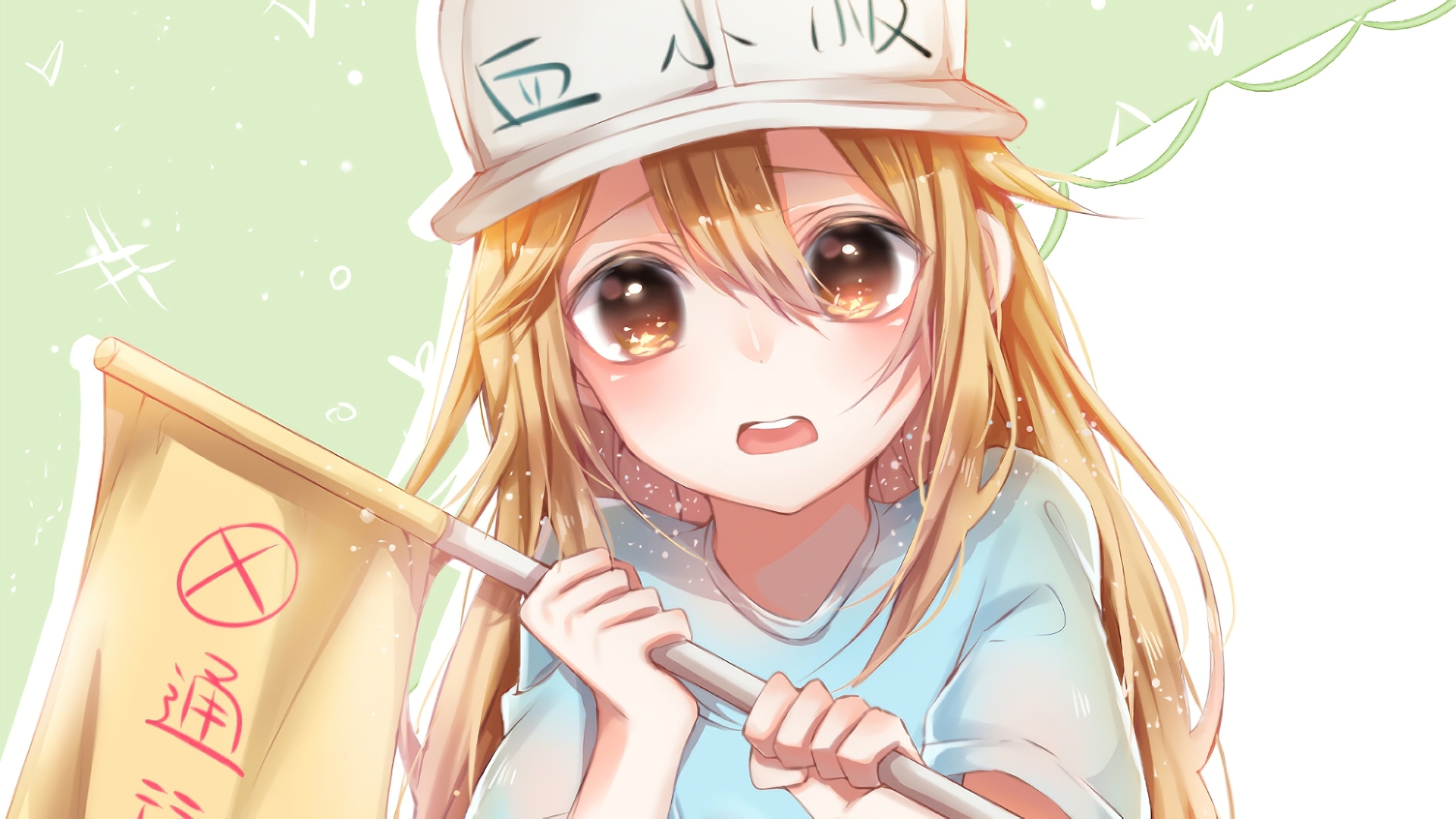 Platelet from Cells at Work! holding a flag HD Wallpaper