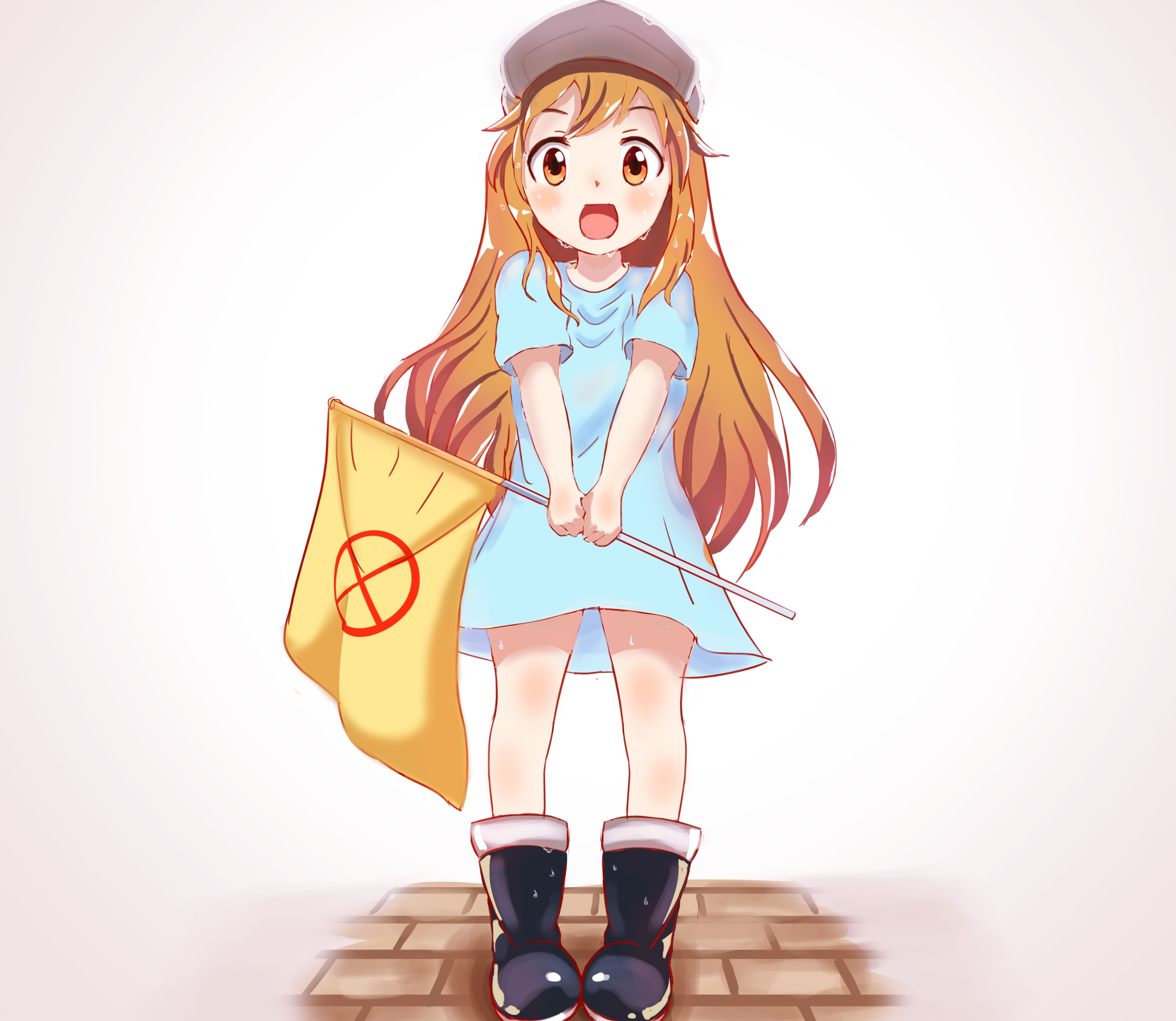 Platelet from Cells at Work! holding a flag HD Wallpaper