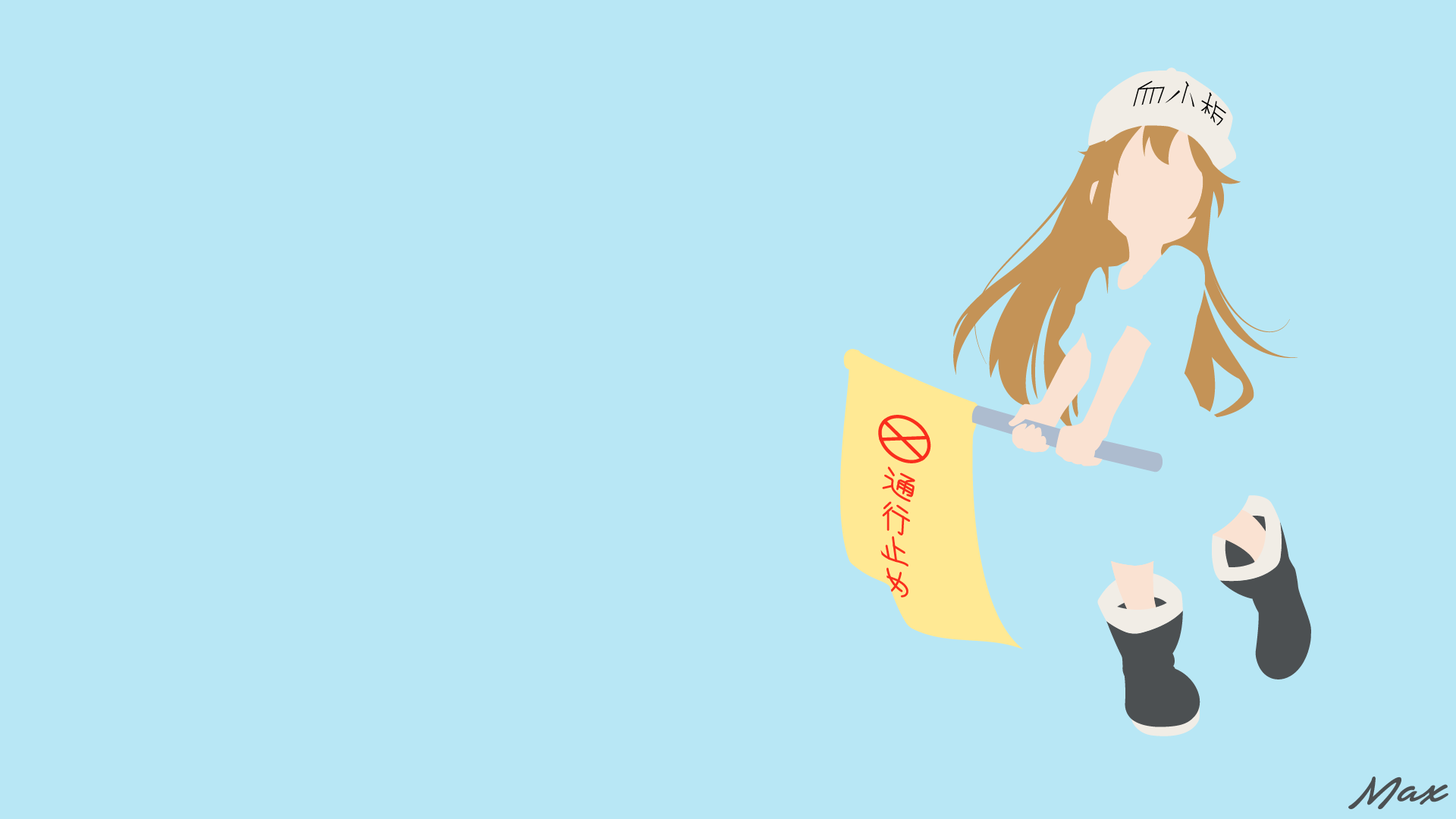 Platelet from Cells at Work! holding a stop sign HD Wallpaper