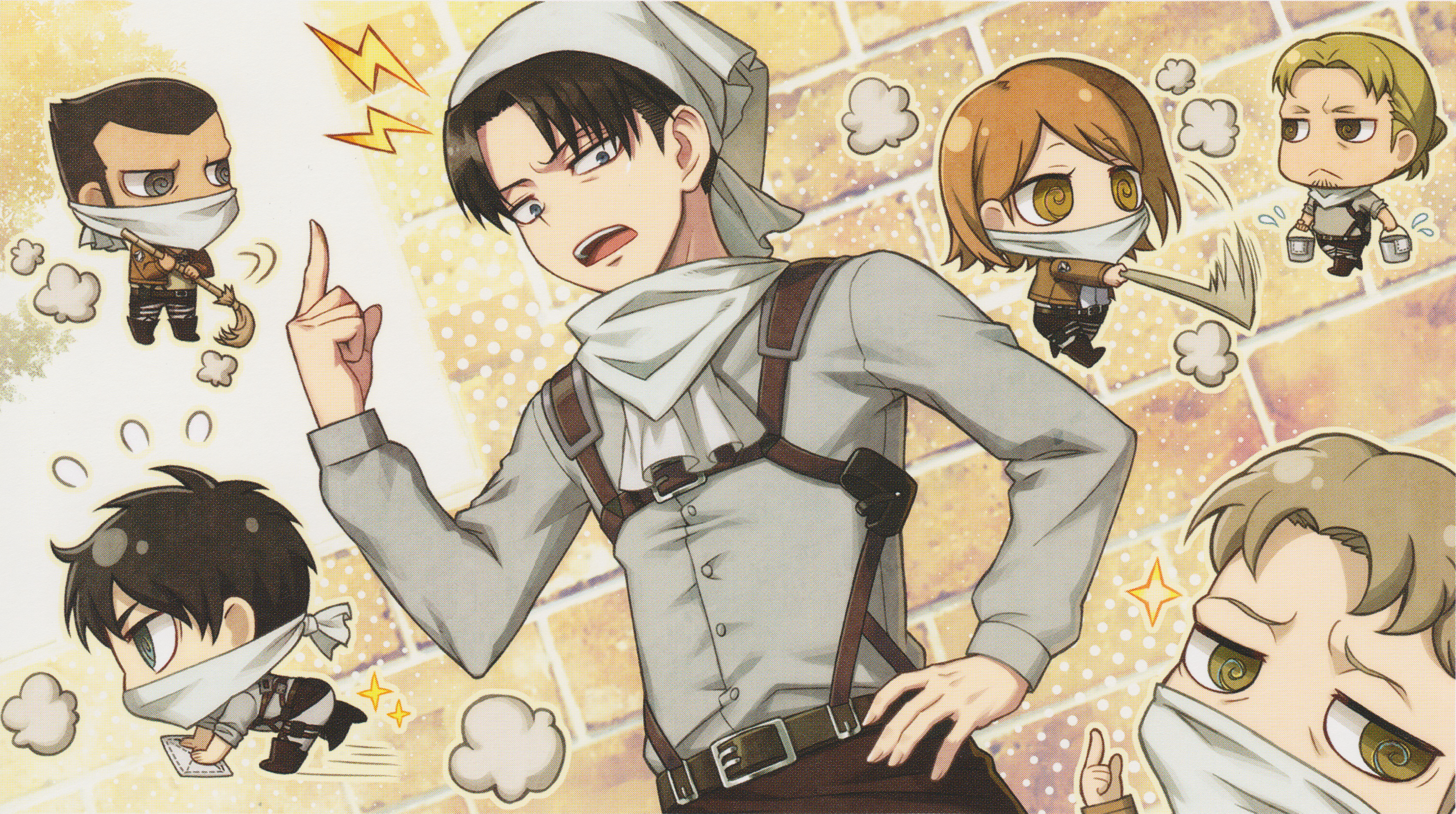 Attack on Titan characters cleaning HD Wallpaper