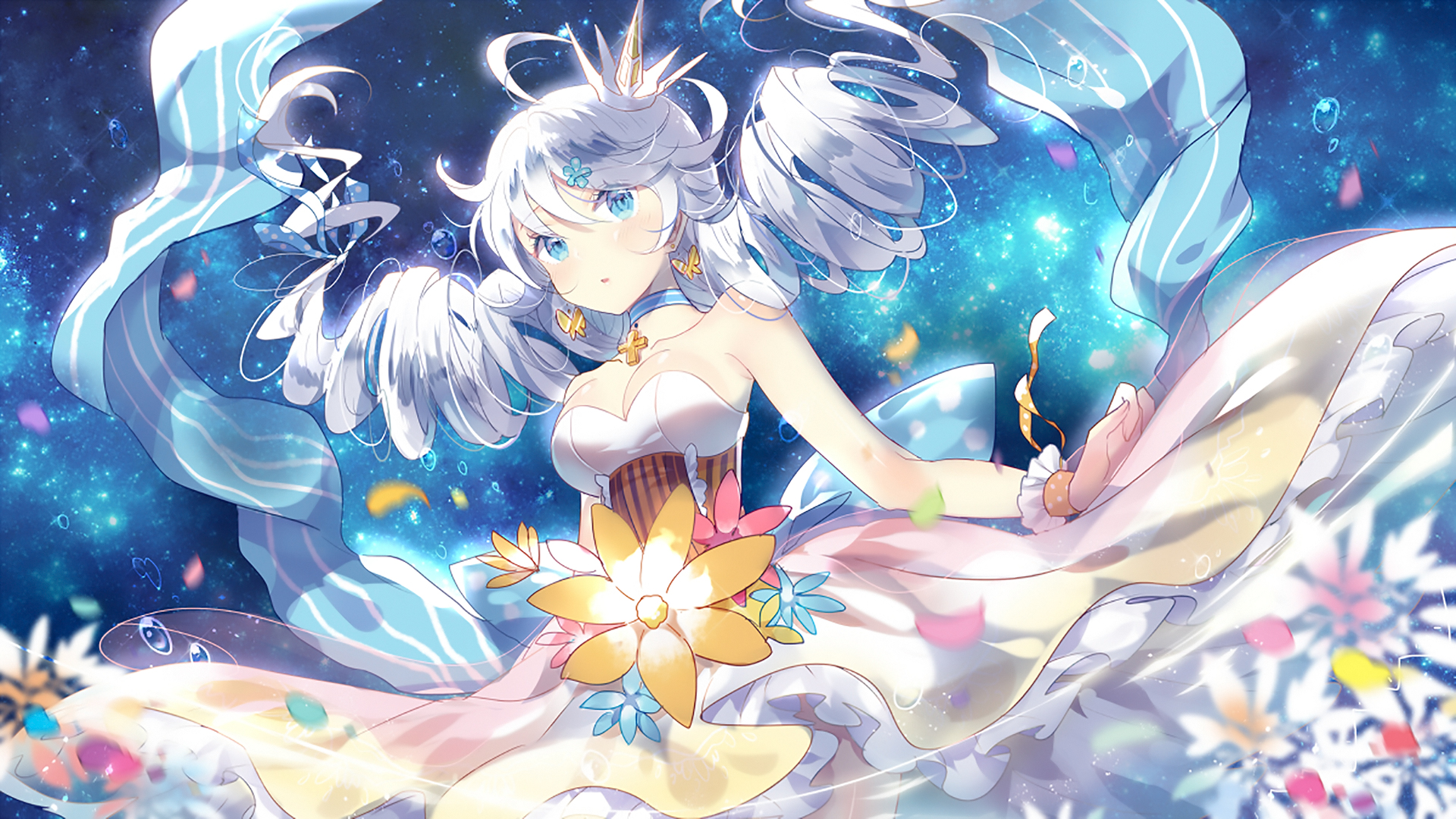 Kiana Kaslana in a cosmic dress HD Wallpaper