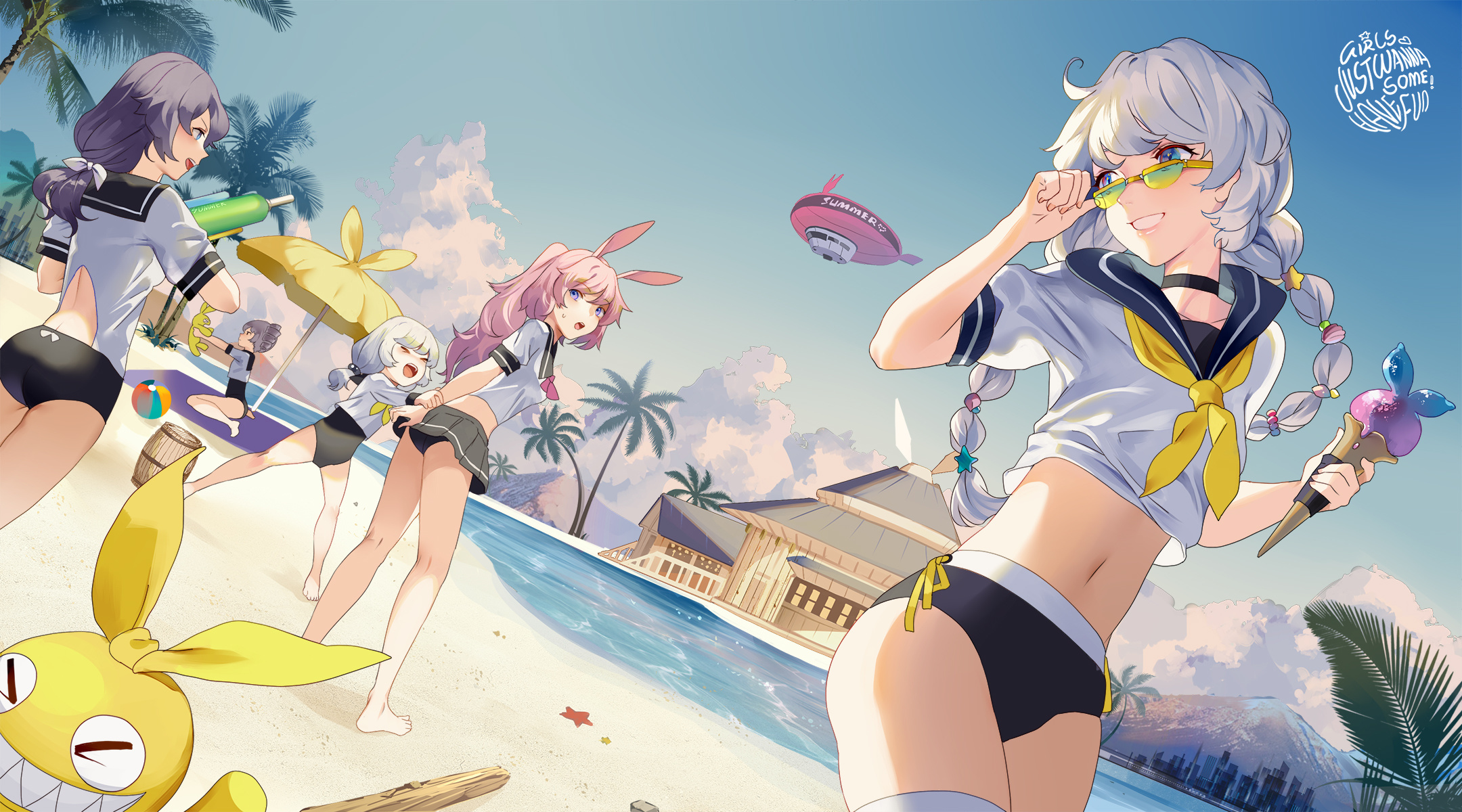 Girls Just Wanna Have Some Fun Summer Beach HD Wallpaper
