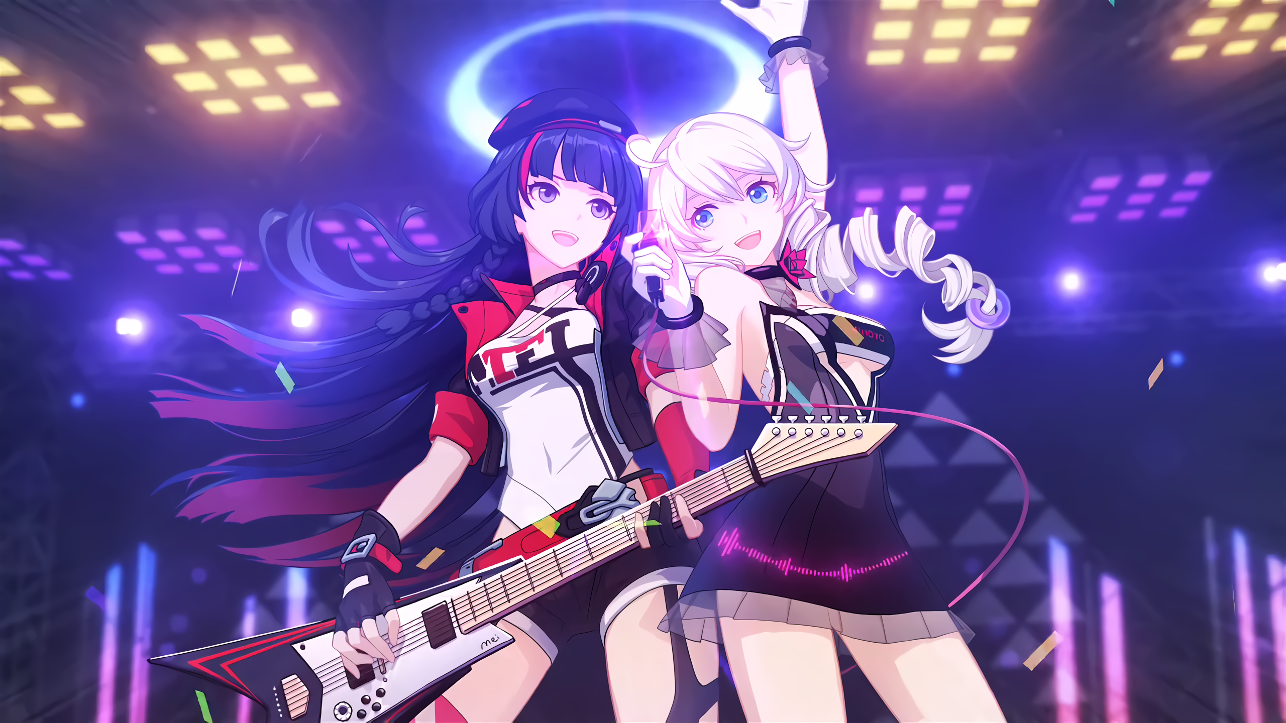 Kiana Kaslana and Mei from Honkai Impact 3rd performing on stage HD Wallpaper