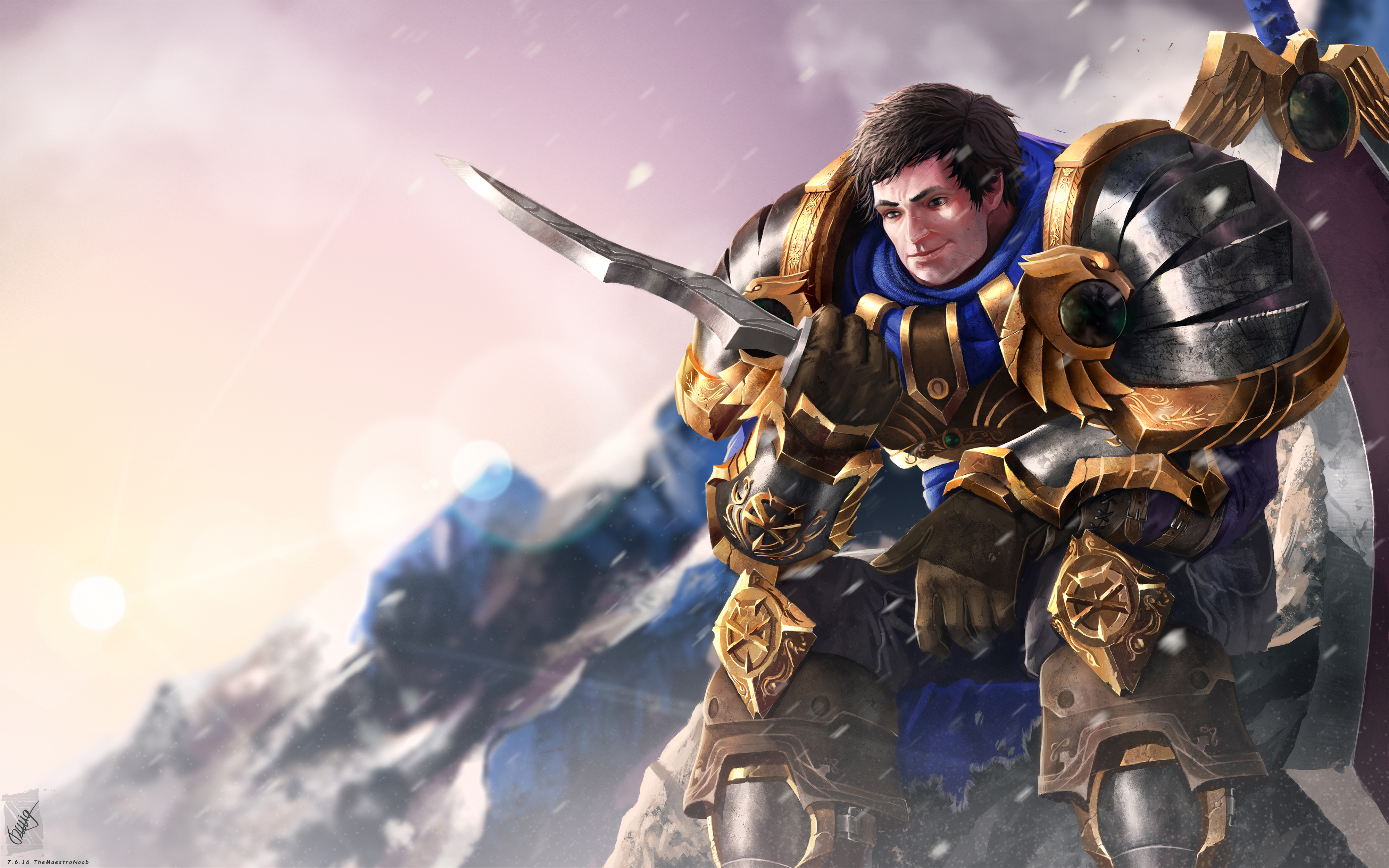Garen from League of Legends in armor HD Wallpaper
