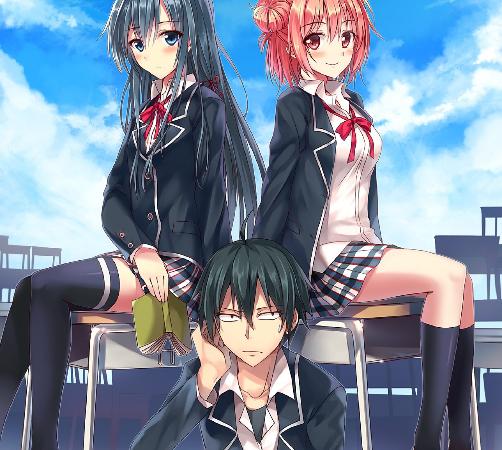 Hikigaya Hachiman, Yuigahama Yui, and Yukino Yukinoshita HD Wallpaper
