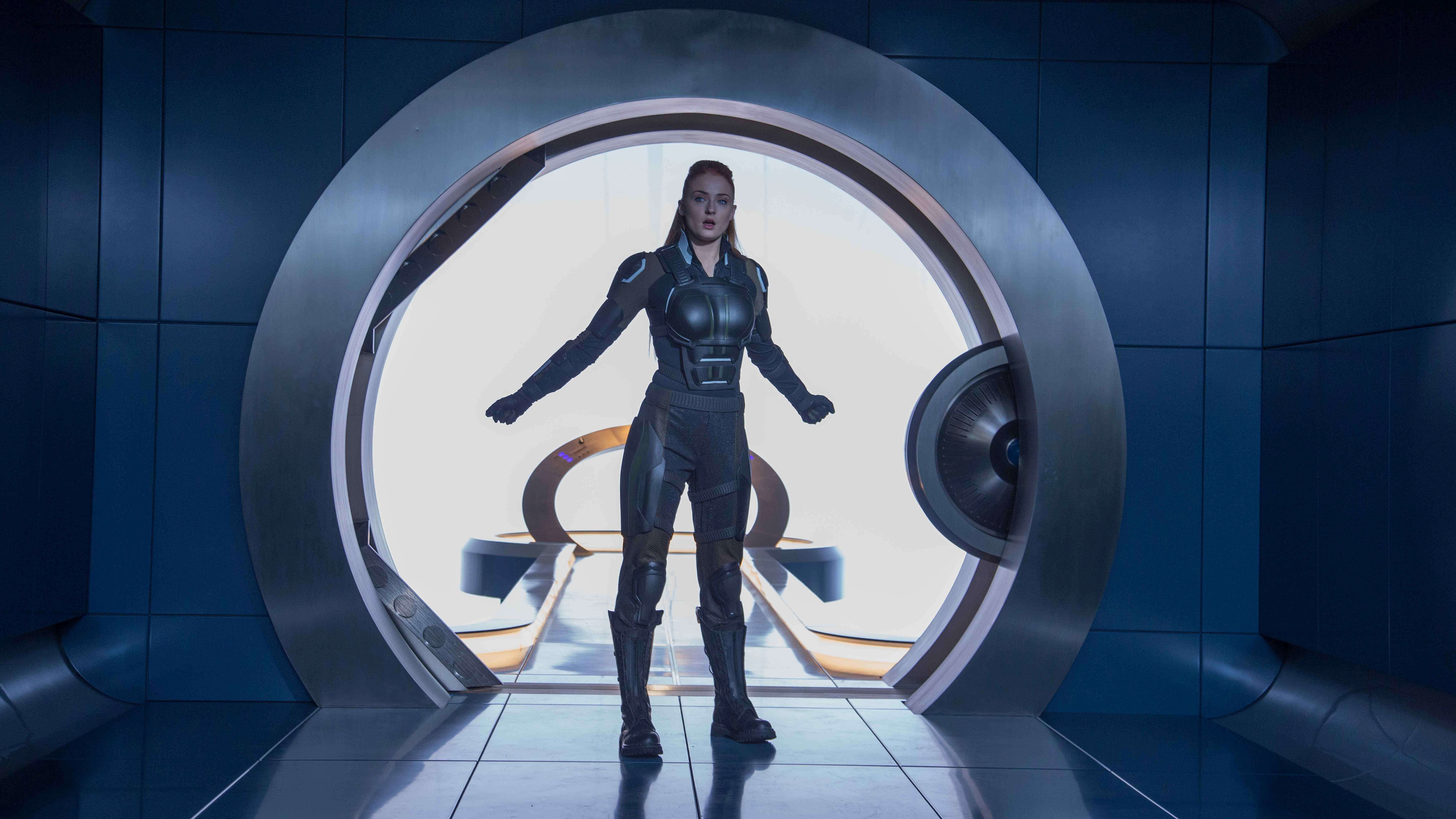 Jean Grey from X-Men in a futuristic suit HD Wallpaper