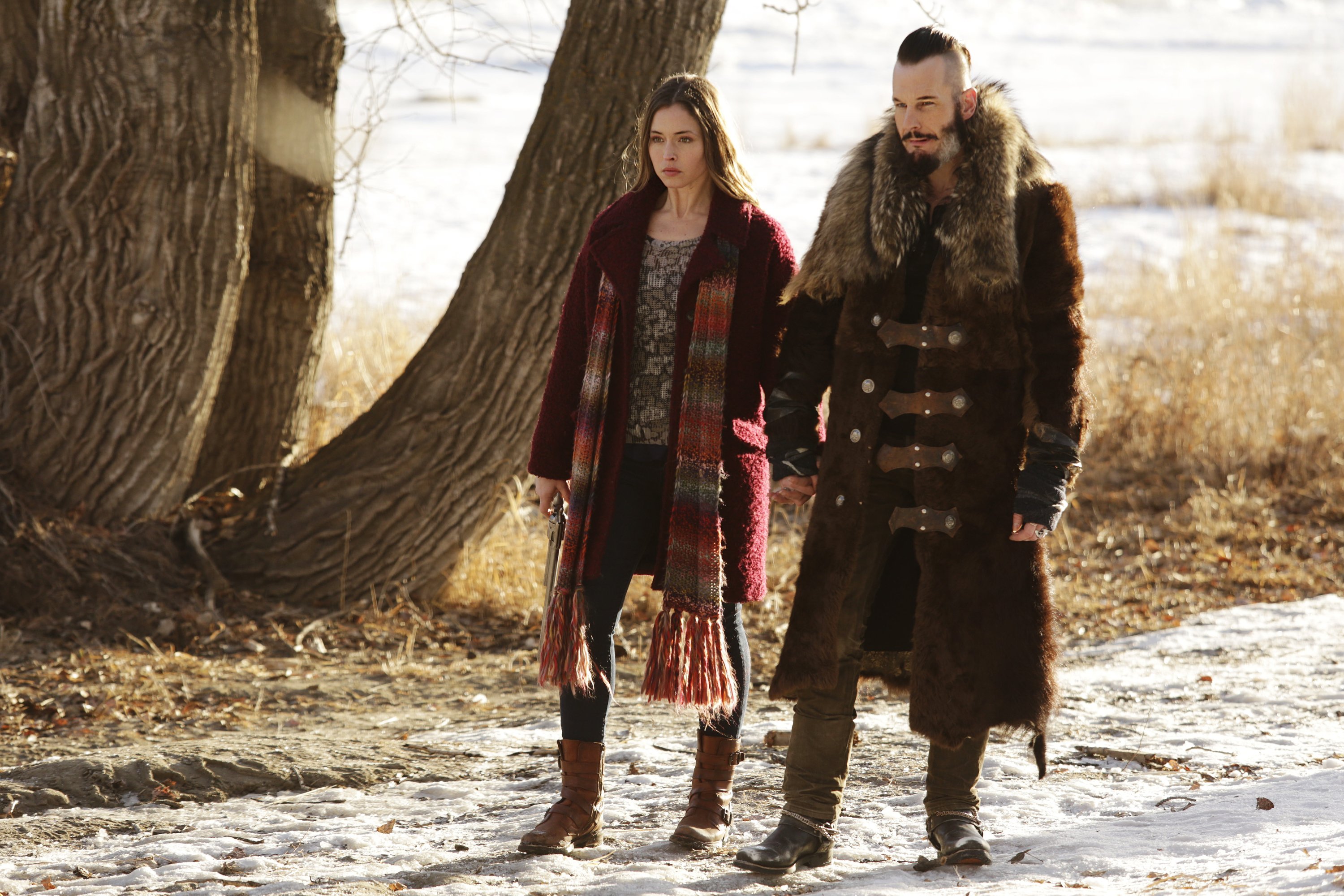 Wynonna Earp characters in winter landscape HD Wallpaper