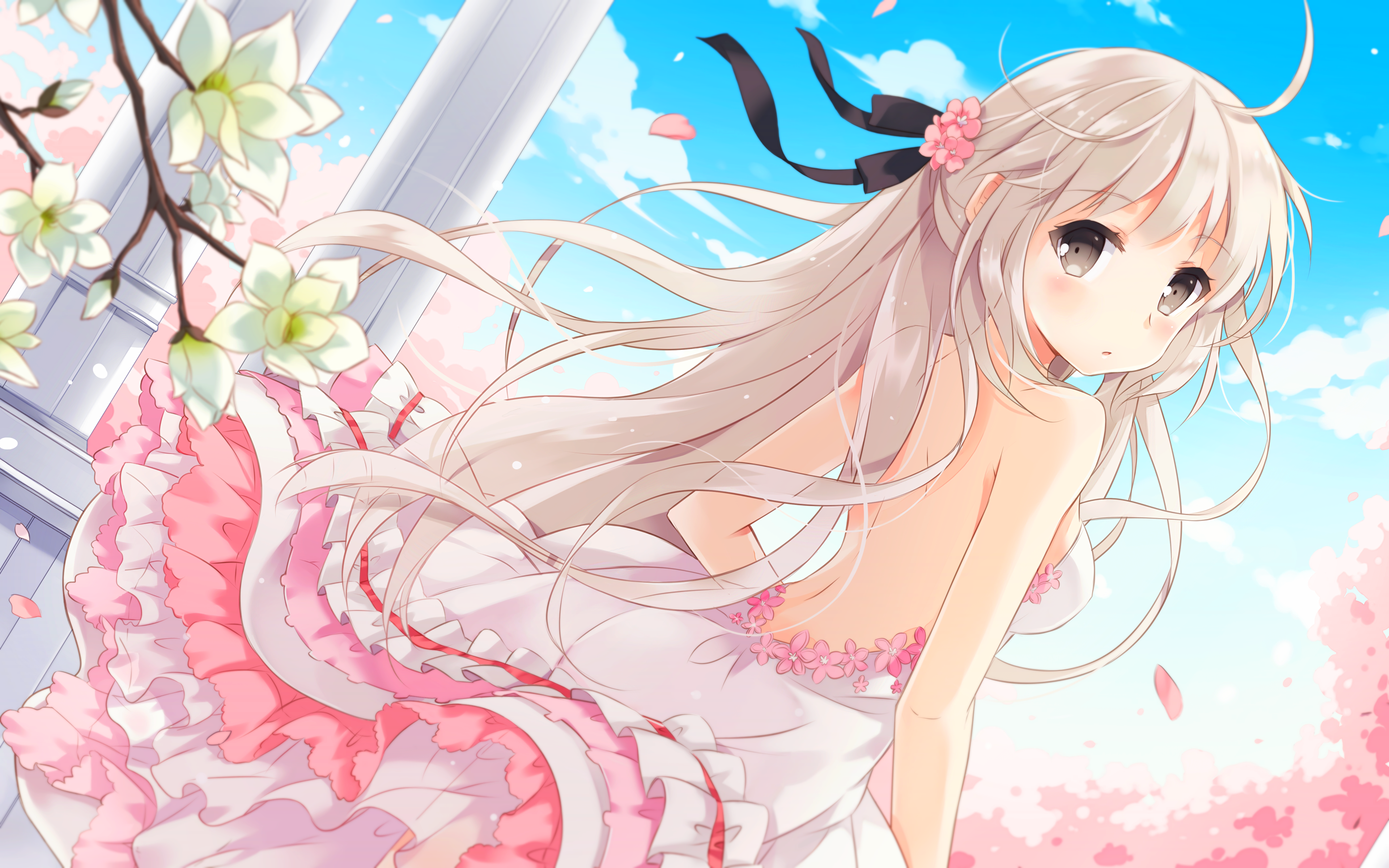 Sora Kasugano in a pink dress HD Wallpaper