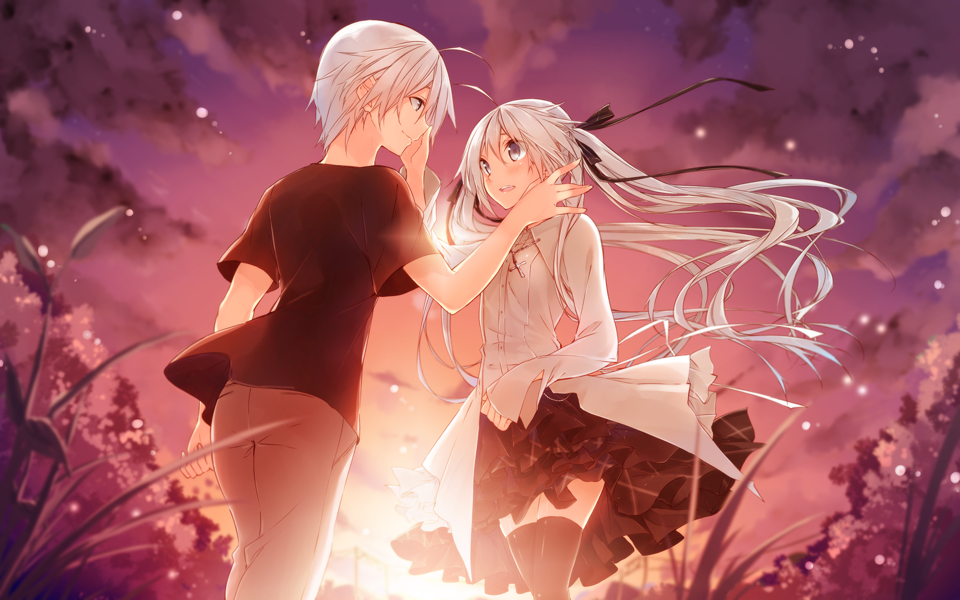 Sora Kasugano looking at each other HD Wallpaper