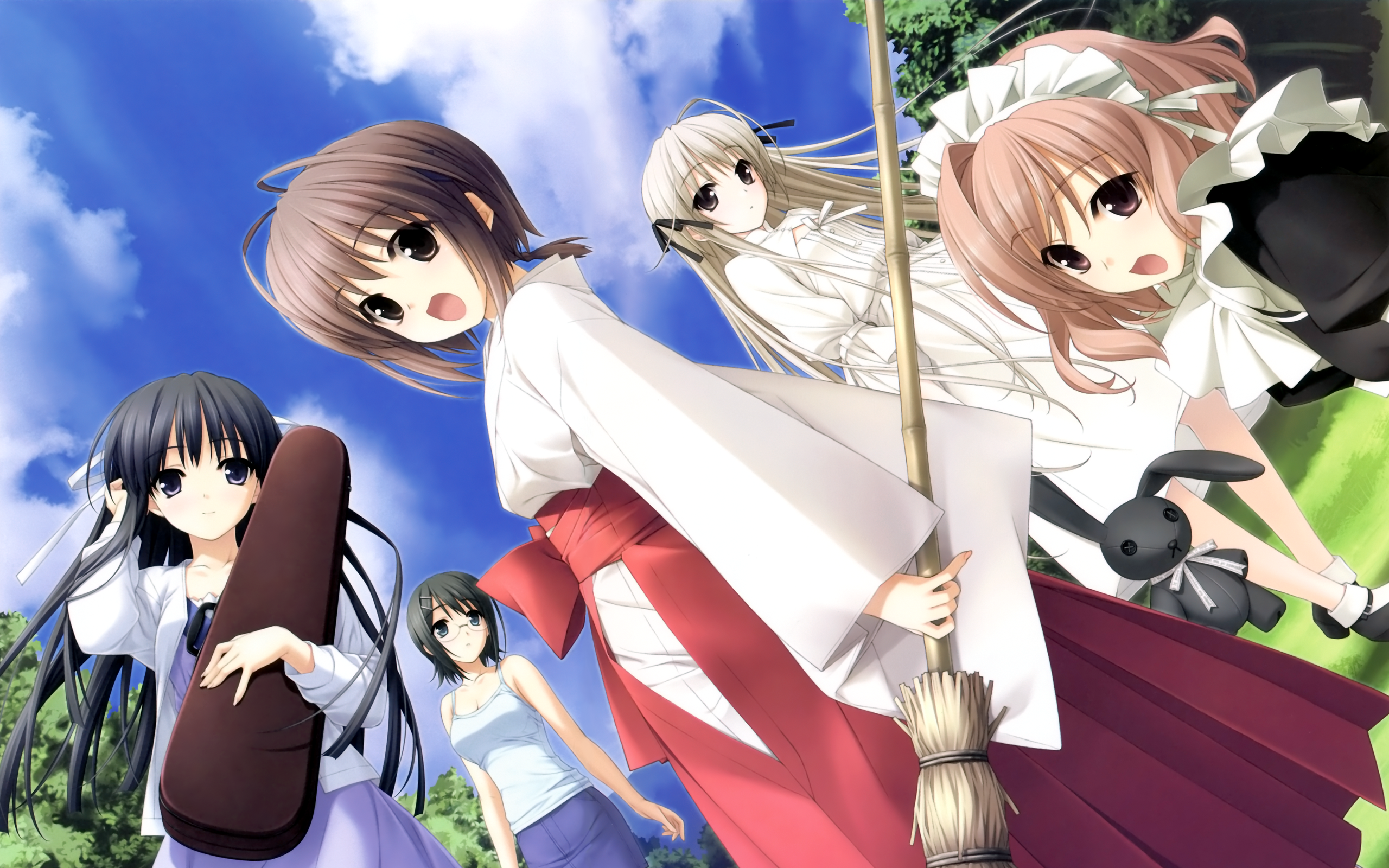 Sora Kasugano and friends in a field HD Wallpaper
