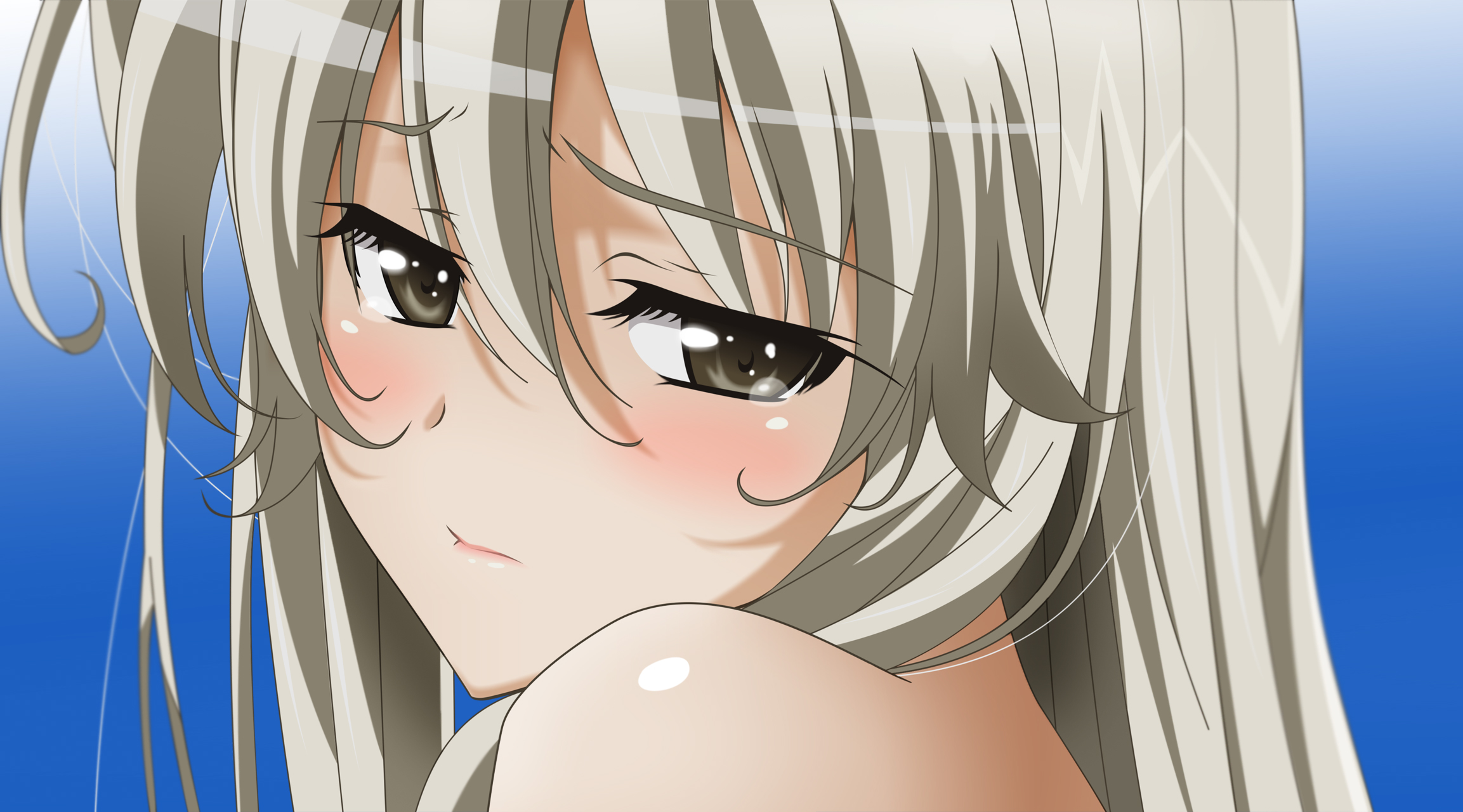 Pensive Sora Kasugano with Long Silver Hair HD Wallpaper