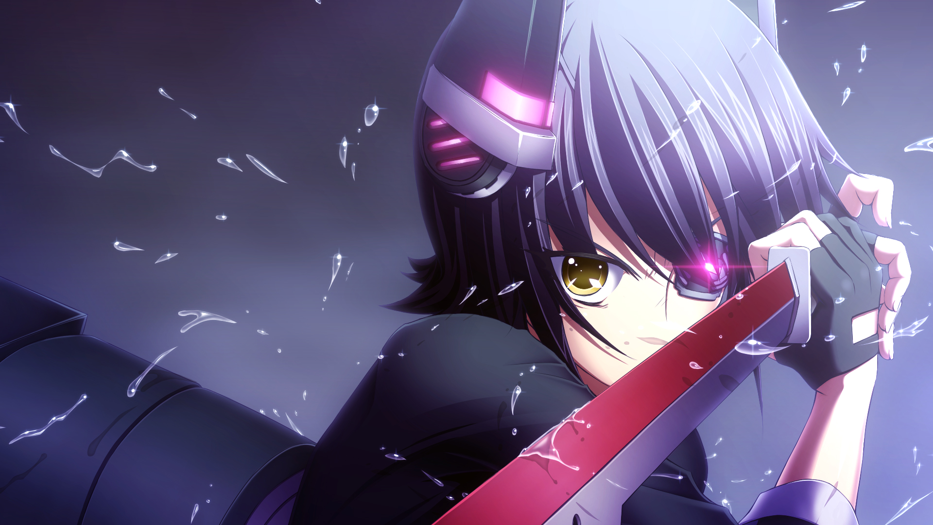 Tenryuu from Kancolle holding a sword HD Wallpaper