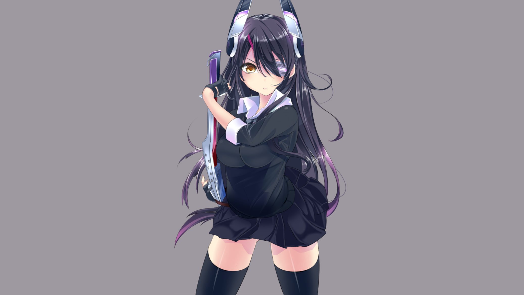 Tenryuu from Kancolle holding a sword HD Wallpaper