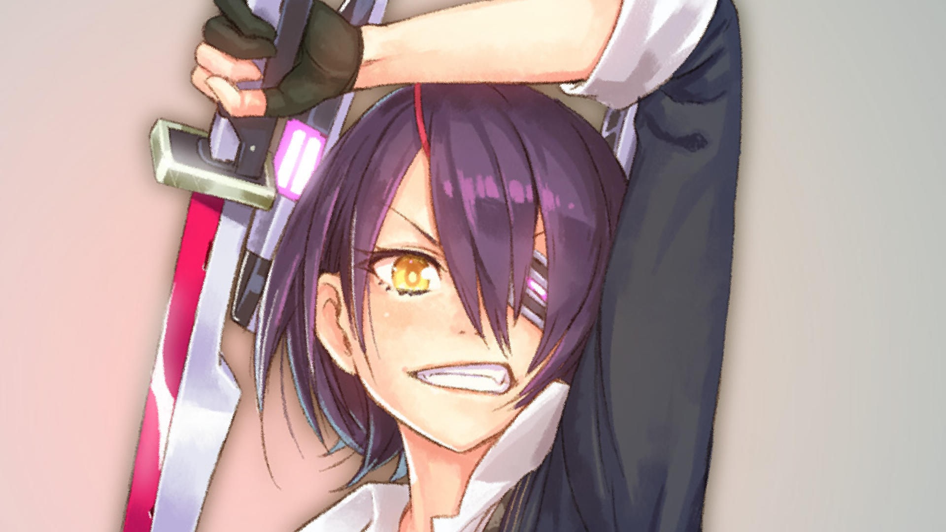 Tenryuu from Kancolle holding a sword HD Wallpaper