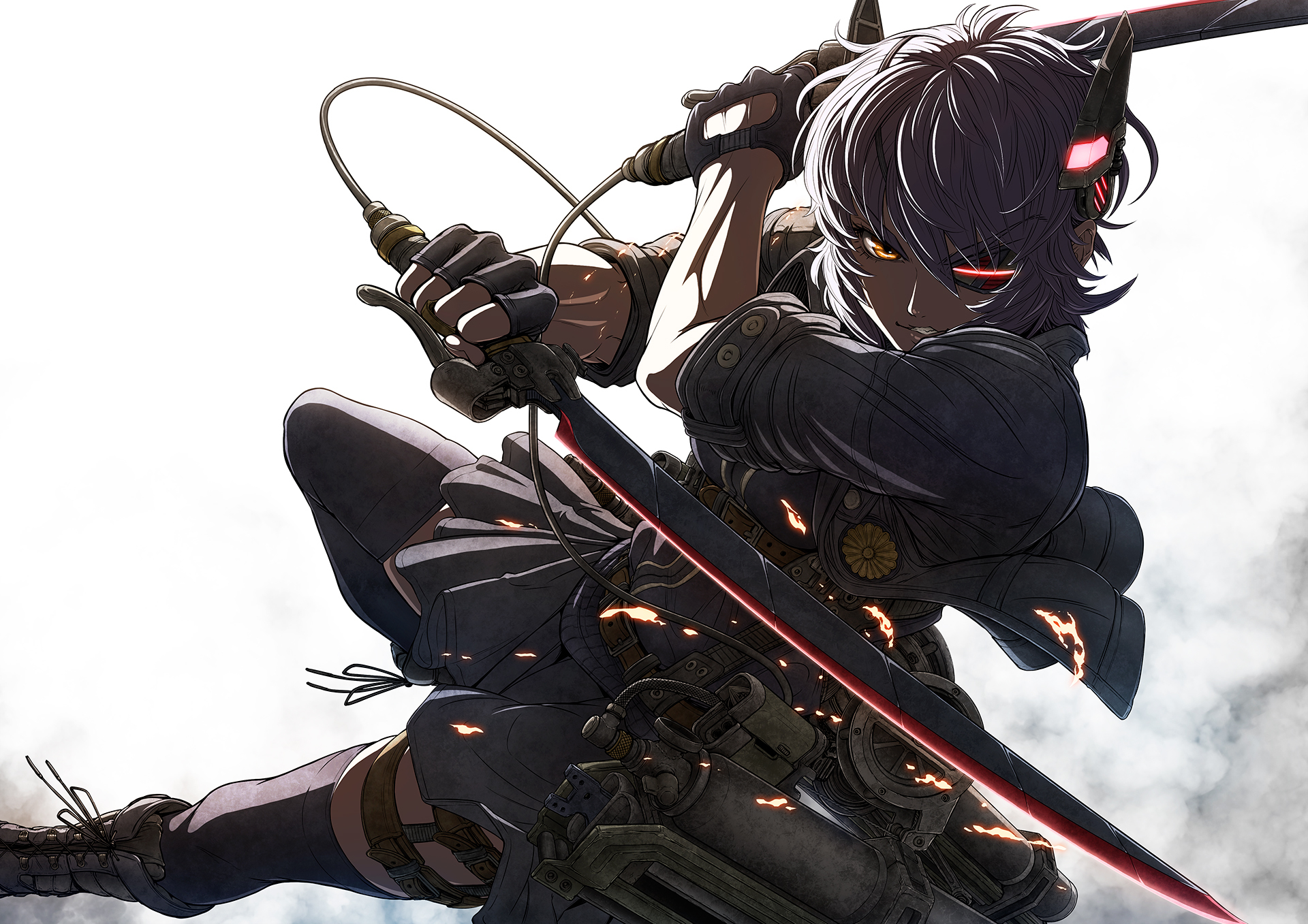Tenryuu from Kancolle with a sword HD Wallpaper