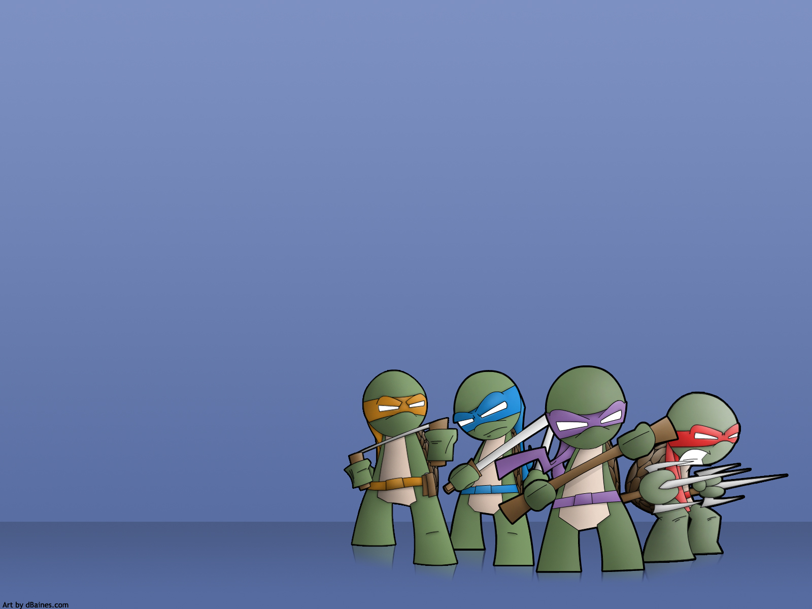 Teenage Mutant Ninja Turtles with weapons HD Wallpaper