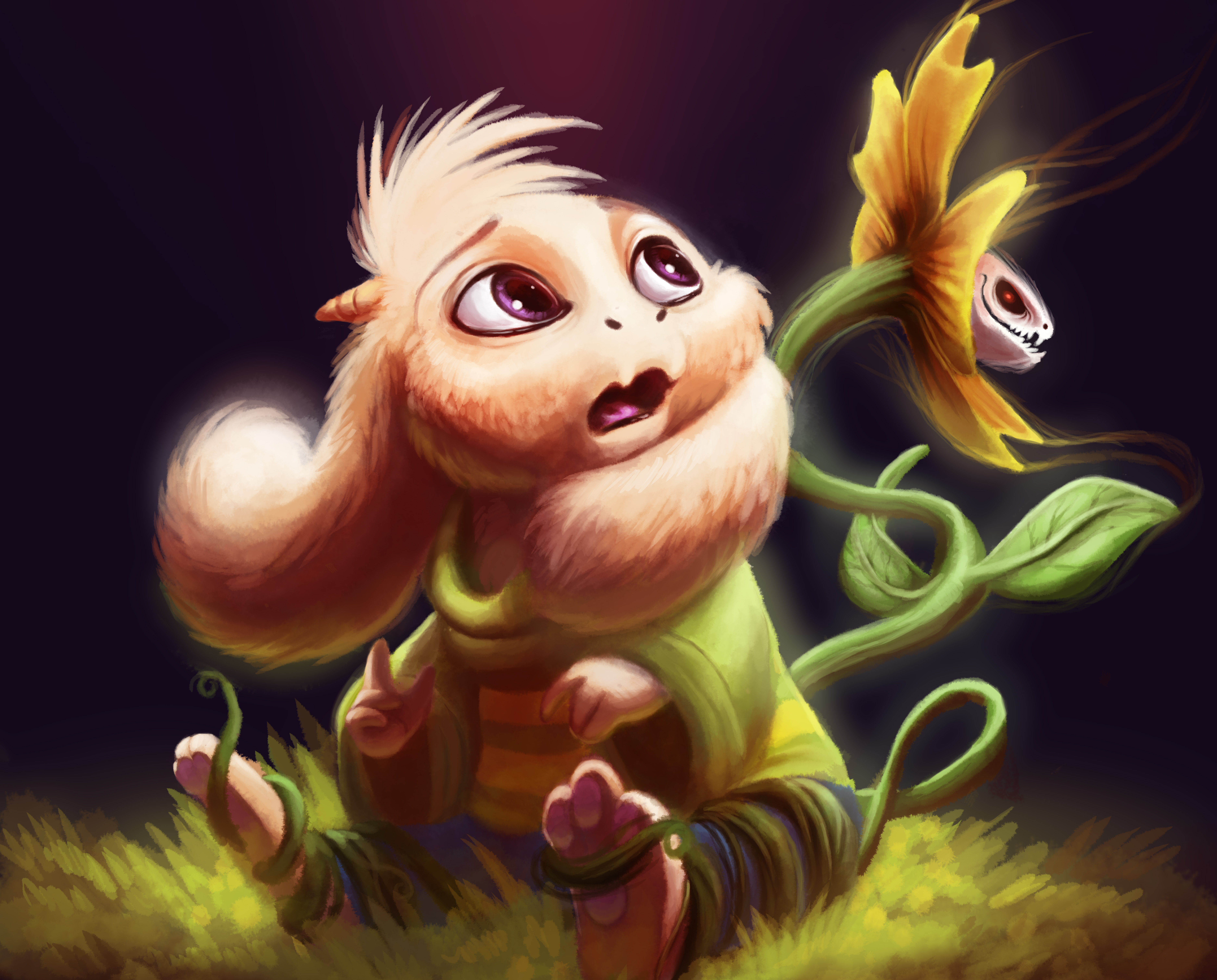 Asriel from Undertale with Flowey HD Wallpaper