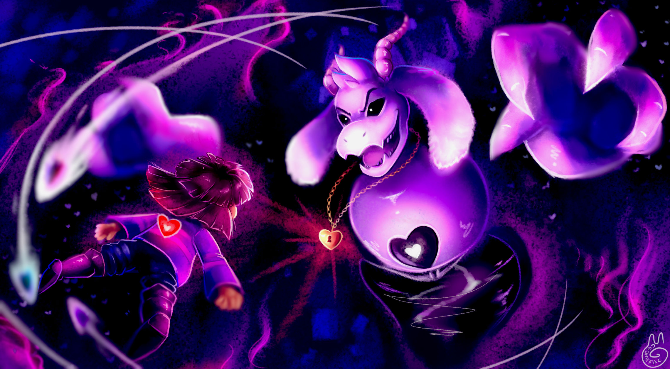 Asriel and Frisk from Undertale HD Wallpaper