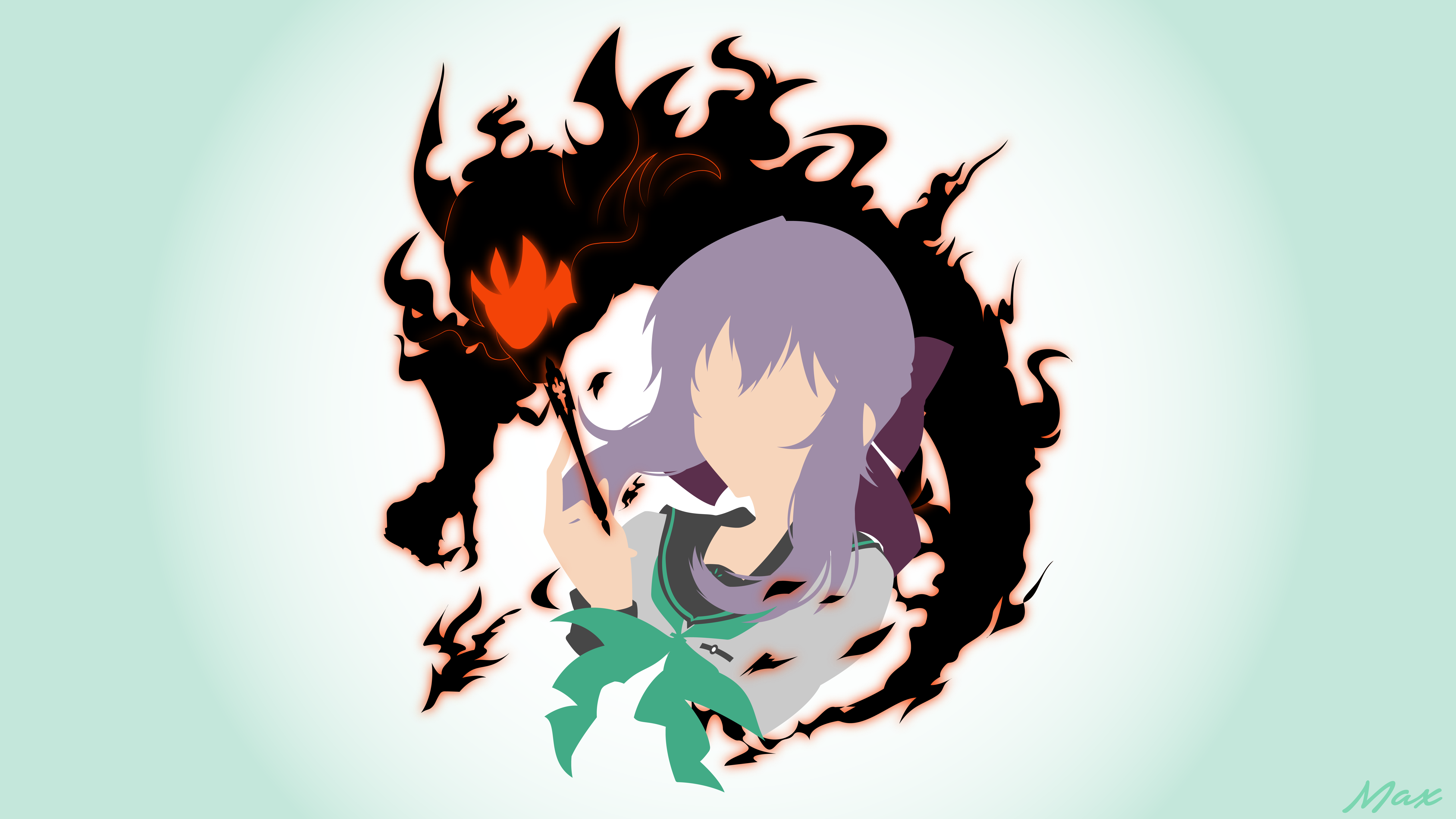 Shinoa Hīragi with a dark creature HD Wallpaper