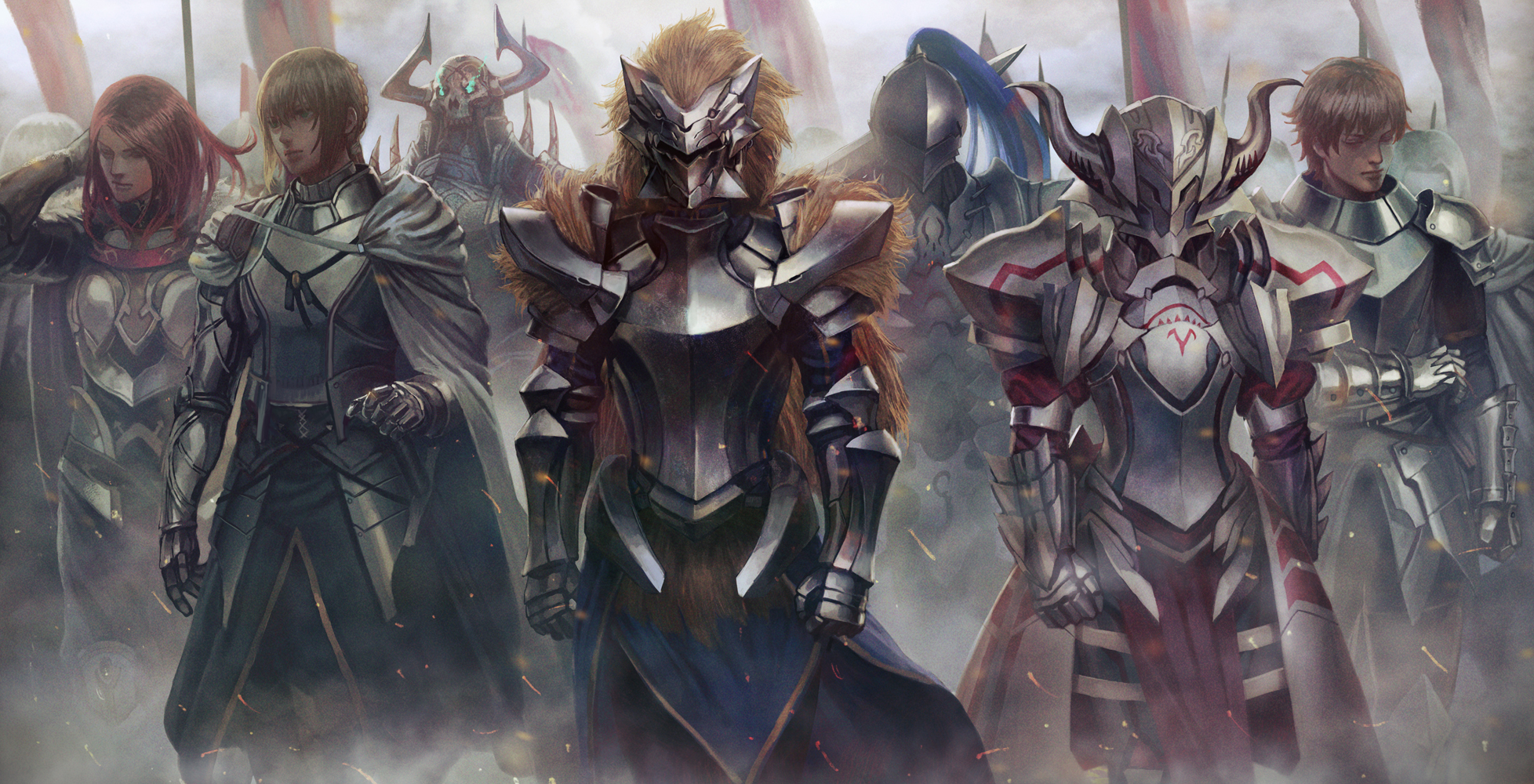 Group of armored warriors in a battle HD Wallpaper