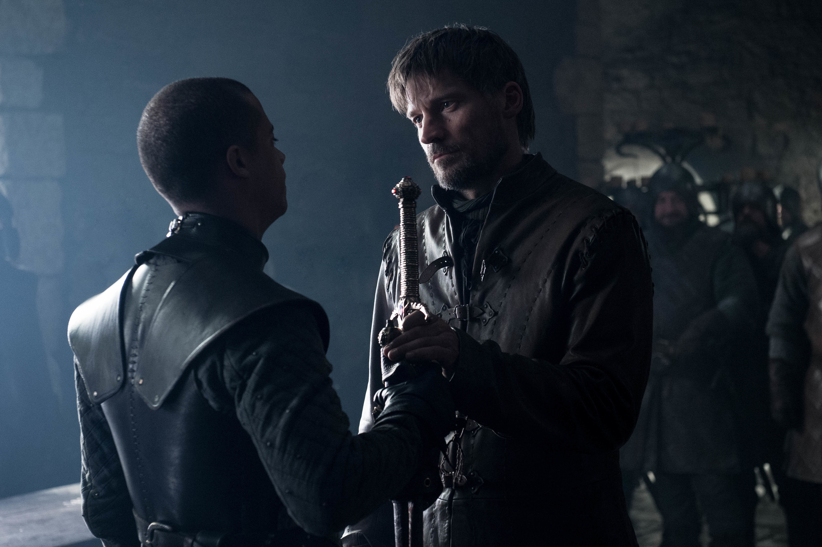 Grey Worm and Jaime Lannister with a sword HD Wallpaper