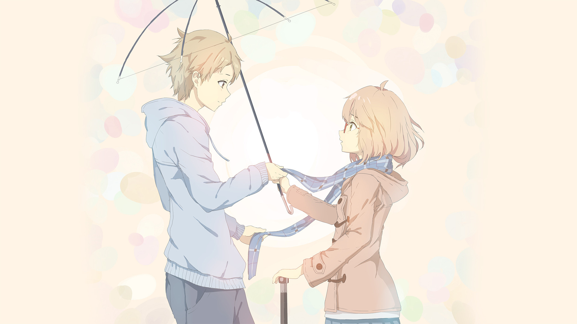 Akihito Kanbara and Mirai Kuriyama with umbrella HD Wallpaper
