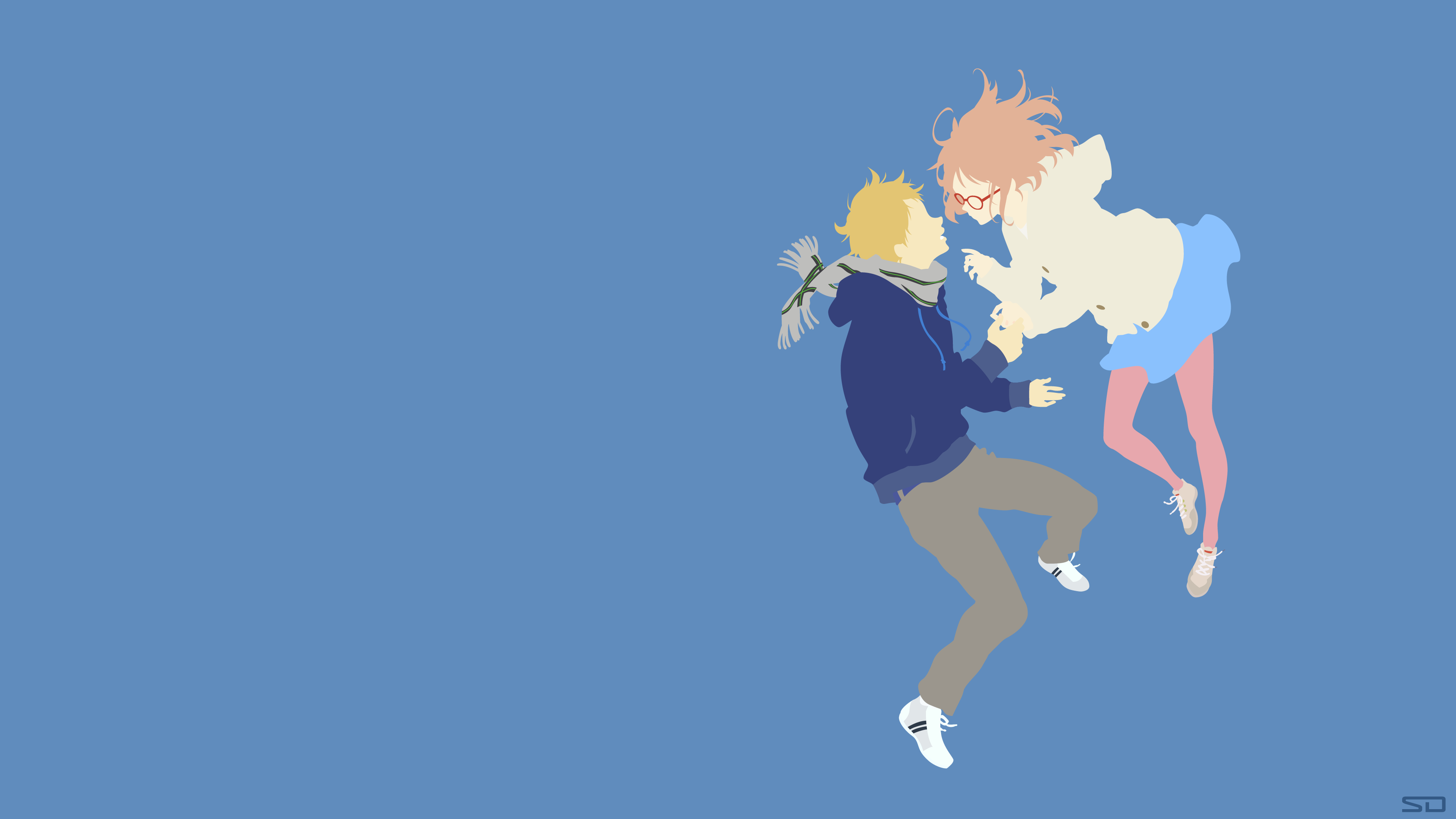 Akihito Kanbara and Mirai Kuriyama from Kyoukai no Kanata HD Wallpaper