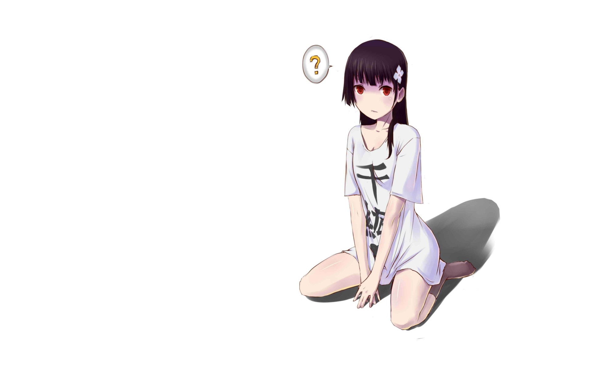 Girl with question mark HD Wallpaper