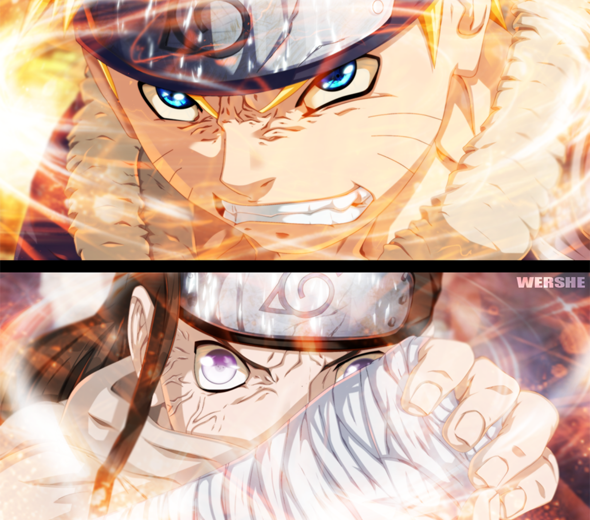 Naruto Uzumaki and Neji Hyuga from Naruto HD Wallpaper